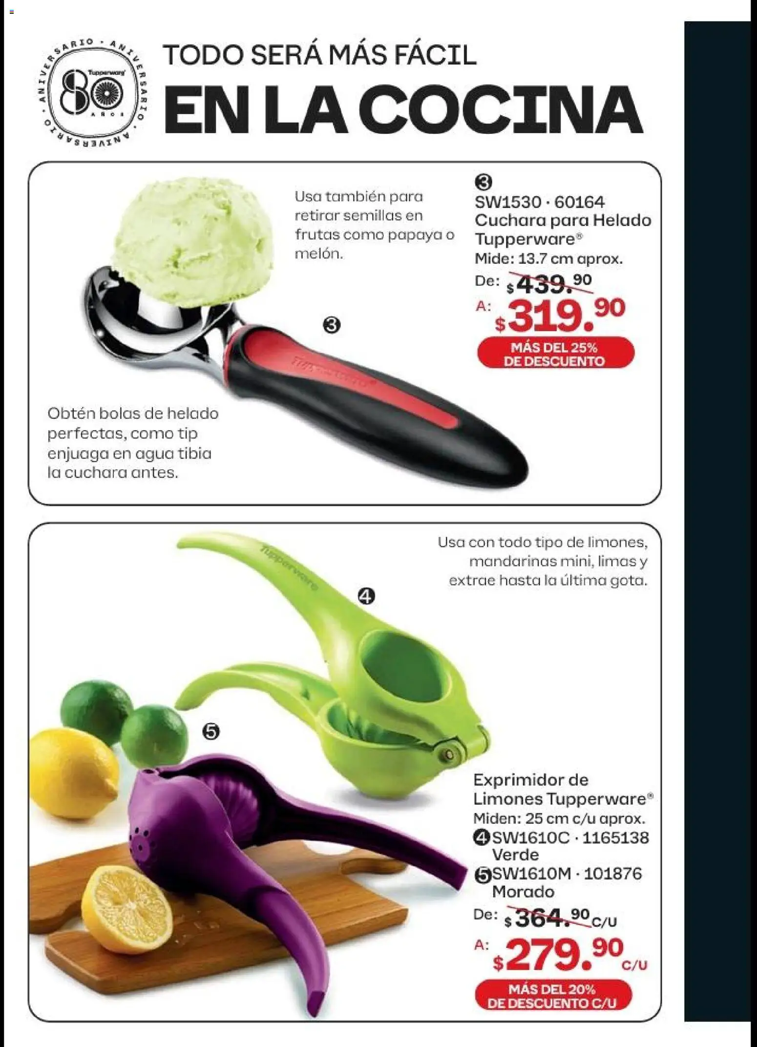 Nuevas ofertas de Tupperware válidas en toda la República Mexicana desde el 20.04.2026. ¡Encuentra las mejores ofertas en Tupperware catálogo! | Página: 107 | Productos: Agua, Mandarinas, Exprimidor, Cuchara