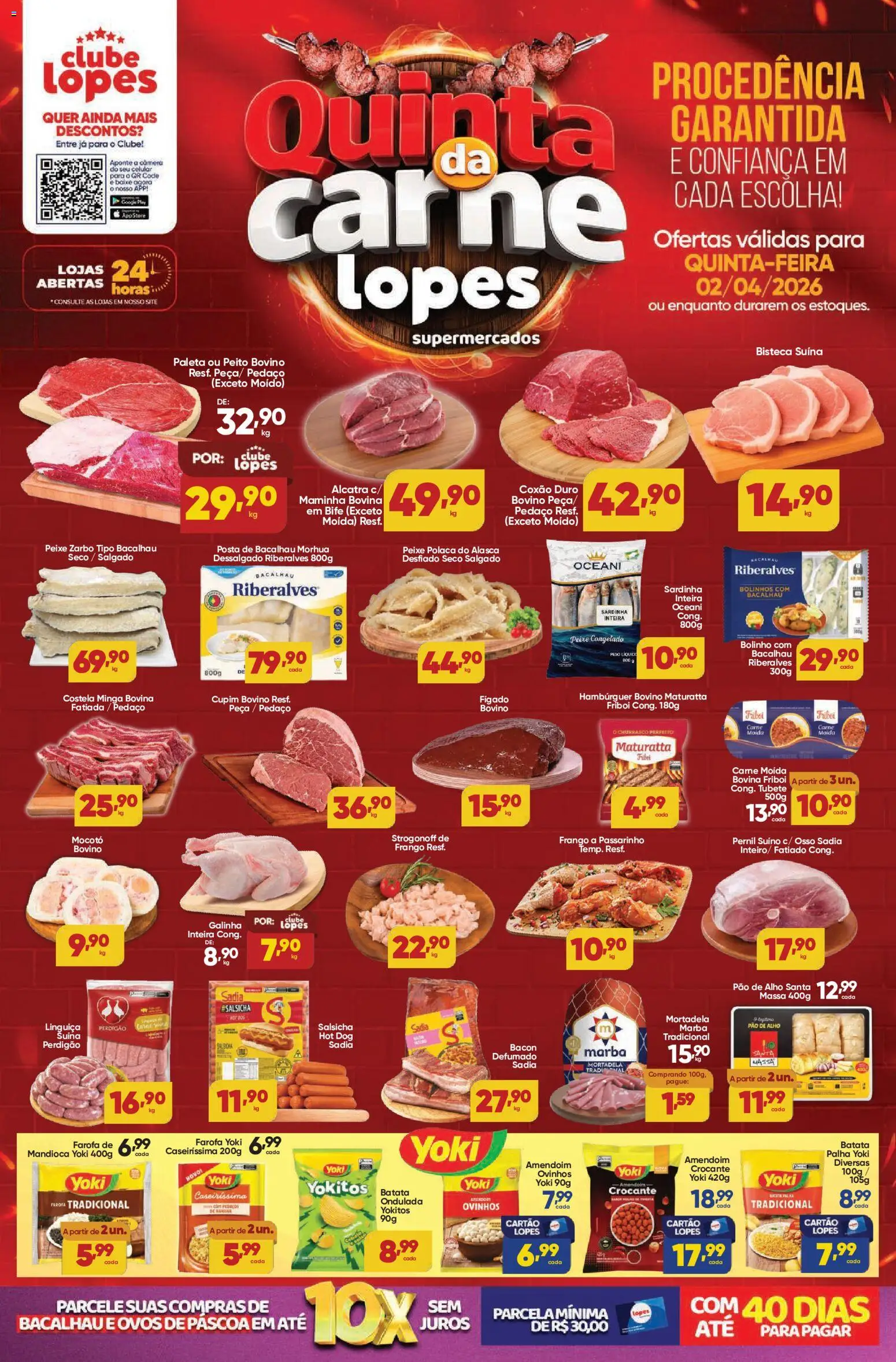 Lopes Supermercados Folheto - válido de 02.04.2026 | Página: 1 | Produtos: Amendoim, Mandioca, Massa, Batata