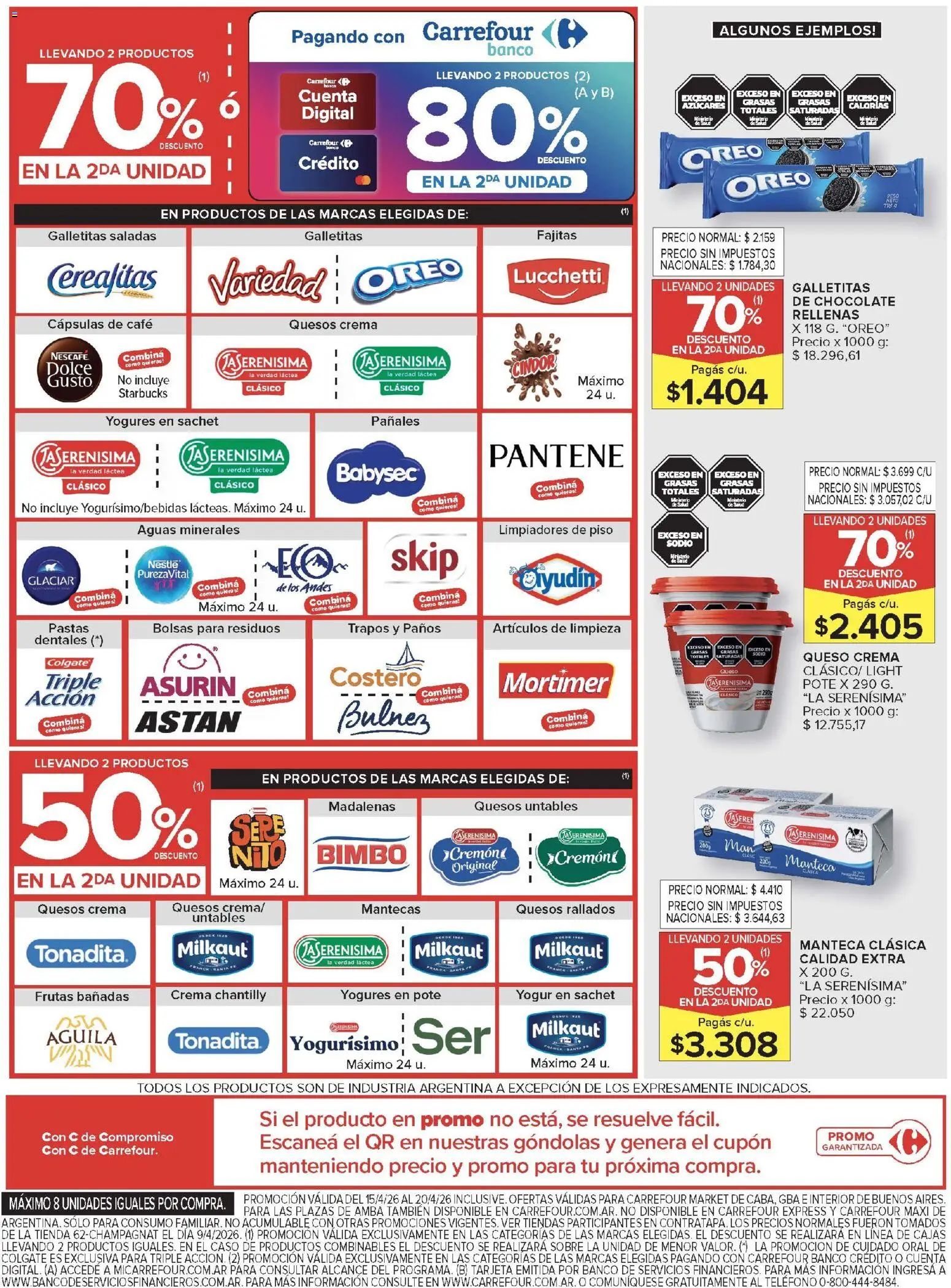 Carrefour ofertas │ válido desde el 15.04.2026 | Página: 26 | Productos: Galletitas, Queso crema, Queso, Café