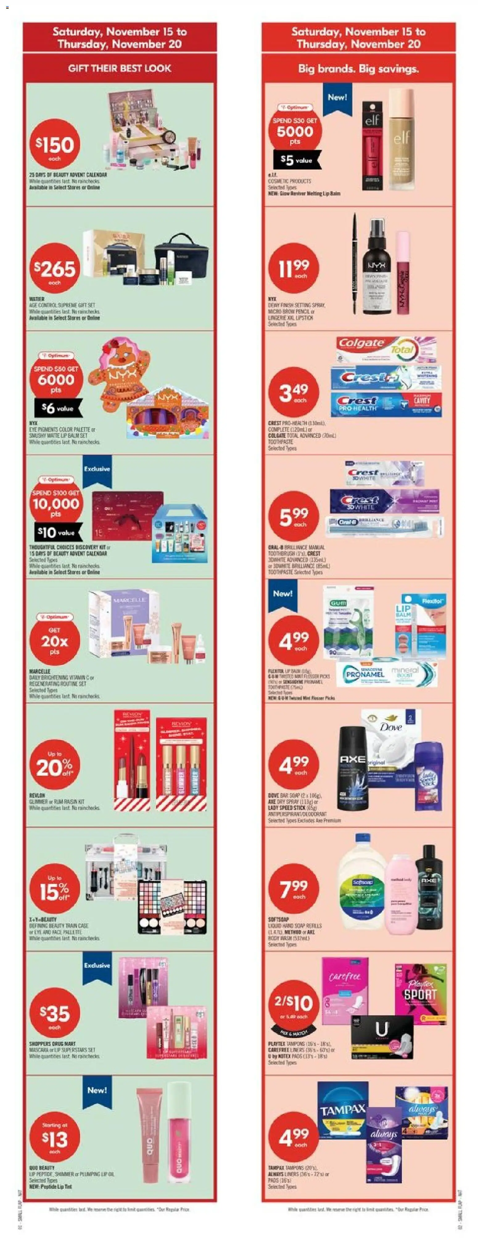 Shoppers flyer valid from 15.11.2025 | Page: 2 | Products: Case, Mascara, Soap, Body wash