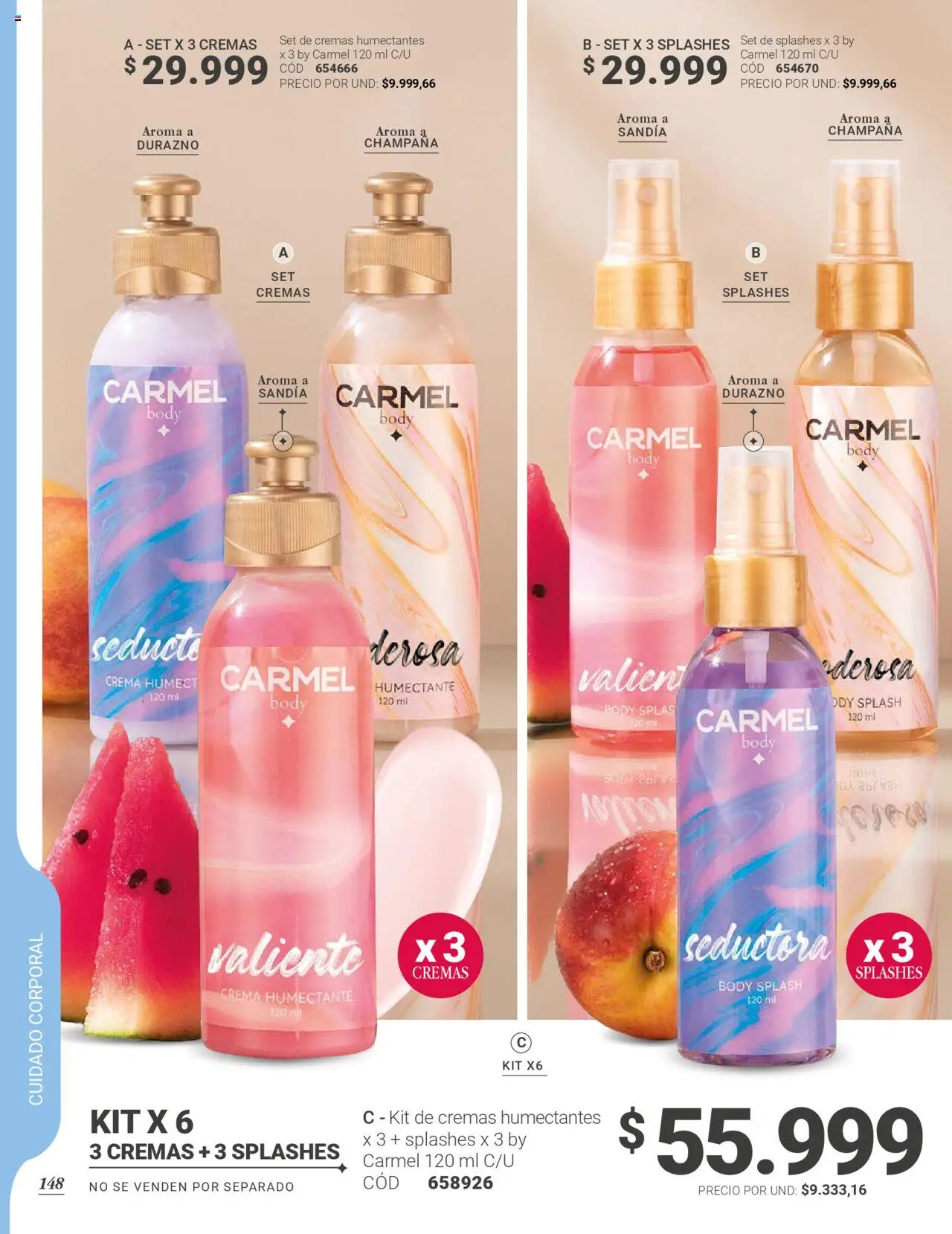 Carmel revista - valida desde el 25.09.2025 | Página: 150 | Productos: Crema, Body, Champaña, Durazno