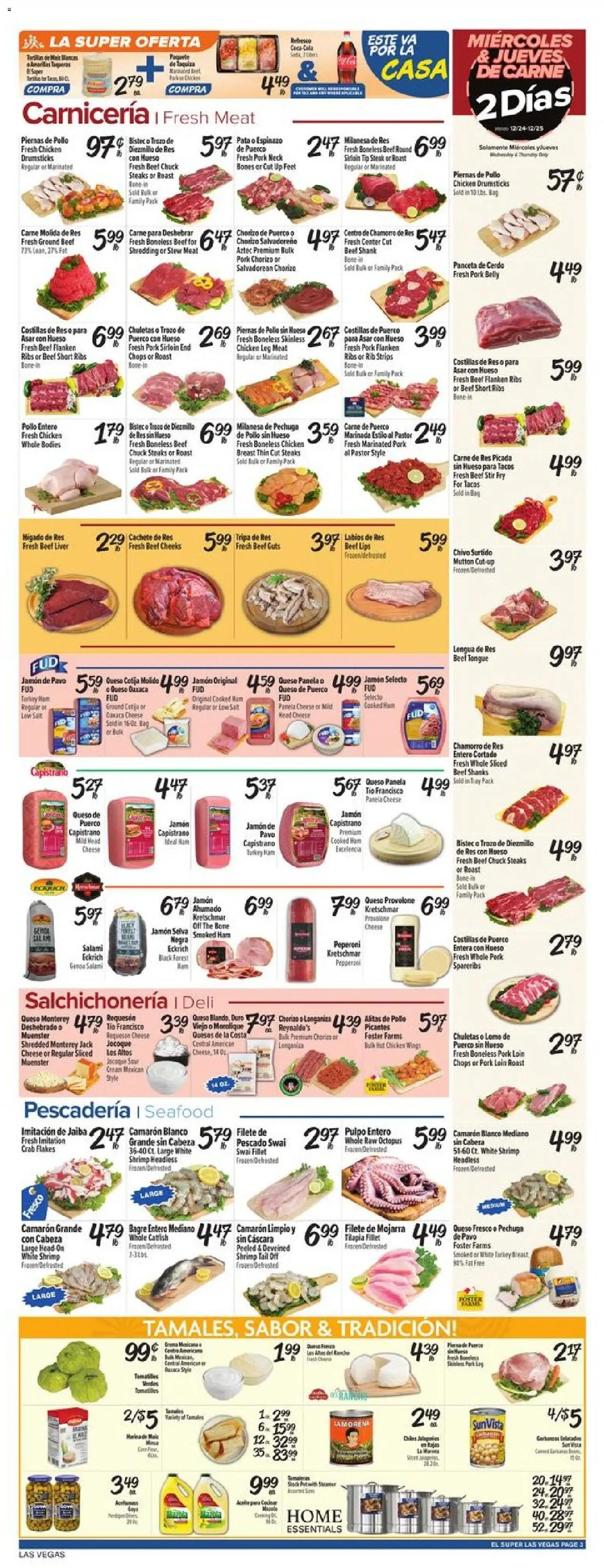 El Super Weekly Ad - NV - valid from 24.12.2025 | Page: 3 | Products: Salami, Ham, Beef, Seafood