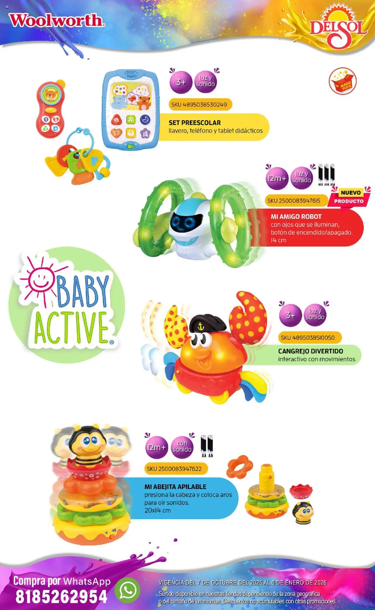 Nuevas ofertas de Del Sol y Woolworth válidas en toda la República Mexicana desde el 07.10.2025. ¡Encuentra las mejores ofertas en Del Sol y Woolworth - Catálogo Castillo Del Juguete! | Página: 13 | Productos: Robot, Tablet, Teléfono