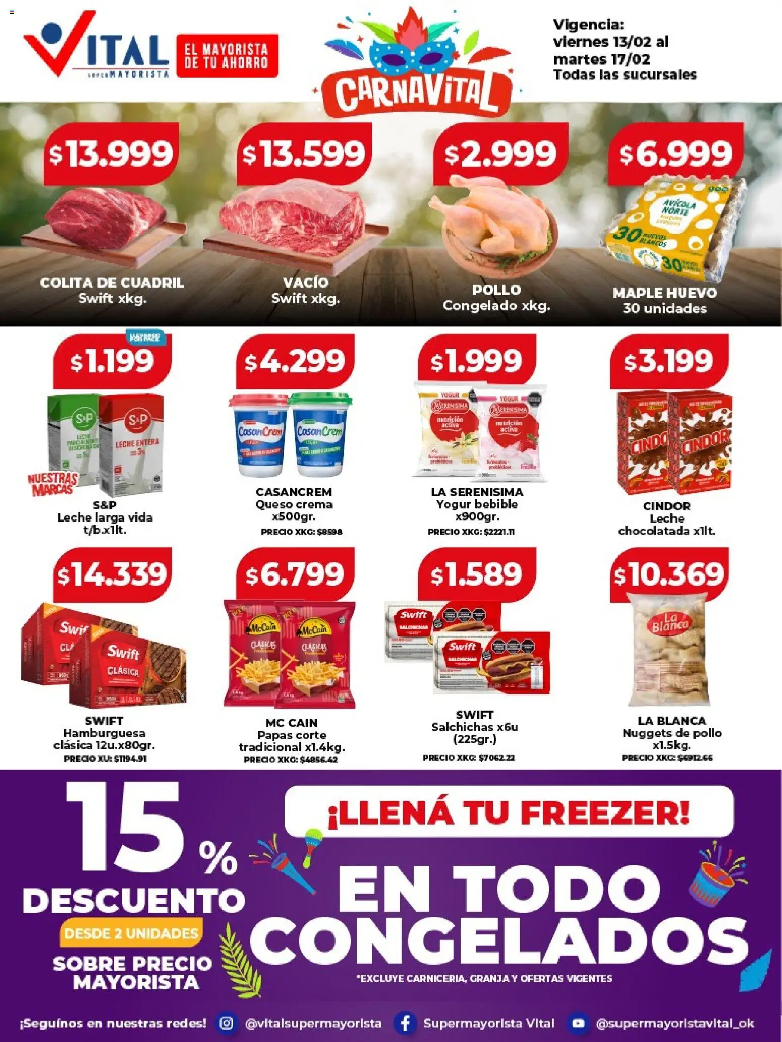 Vital - Ofertas fin │ válido desde el 13.02.2026 | Página: 2 | Productos: Huevo, Queso, Yogur, Crema