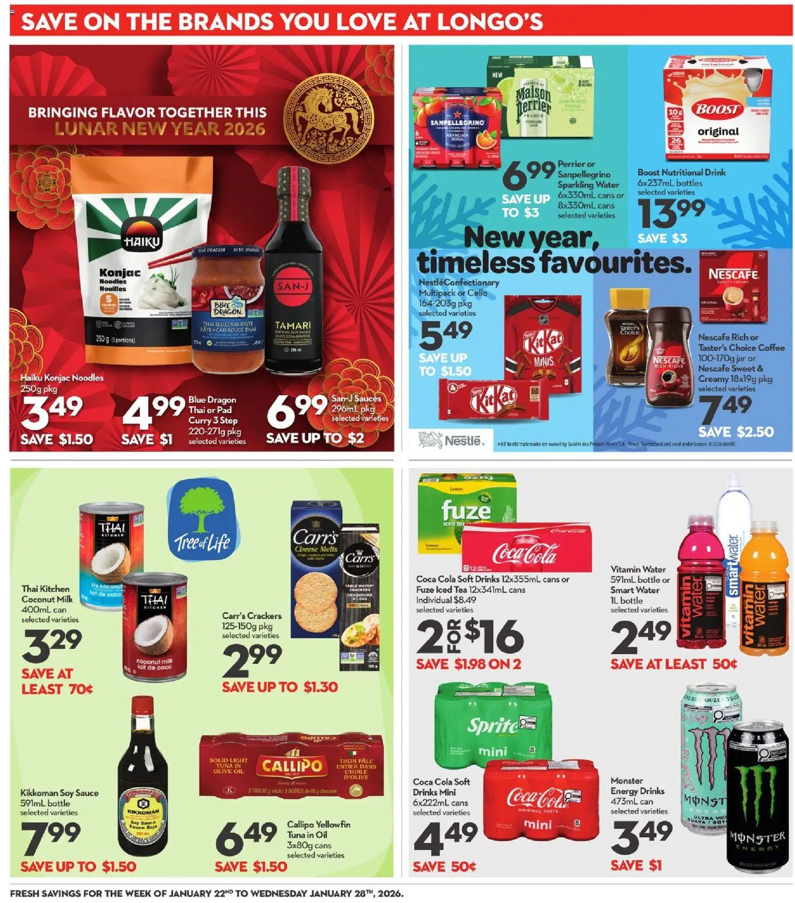 Longo's flyer valid from 22.01.2026 | Page: 22 | Products: Tea, Table, Milk, Oil