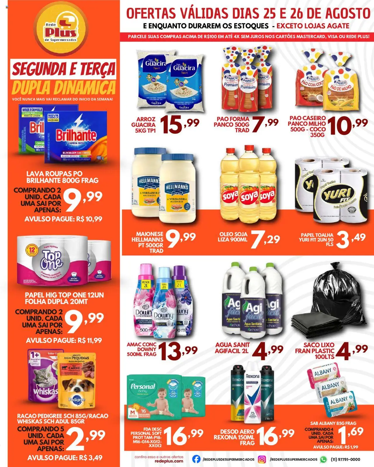 Rede Plus Supermercados Folheto - válido de 25.08.2025 | Página: 2 | Produtos: Coco, Pó, Carne, Rexona