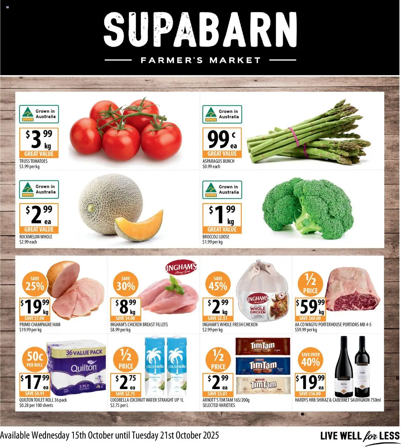 Supabarn catalogue - valid from 15.10.2025 | Page: 1 | Products: Ham, Chicken, Tomatoes, Water