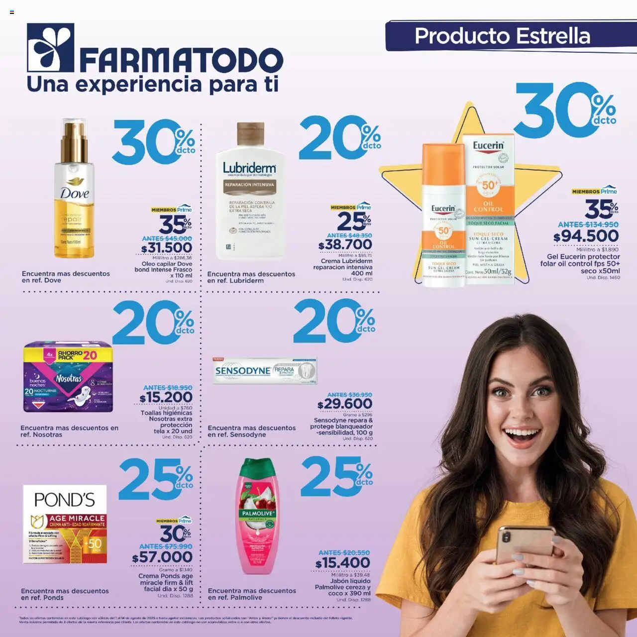 FarmaTodo revista - valida desde el 01.08.2025 | Página: 1 | Productos: Blanqueador, Jabón líquido, Toallas, Protector solar