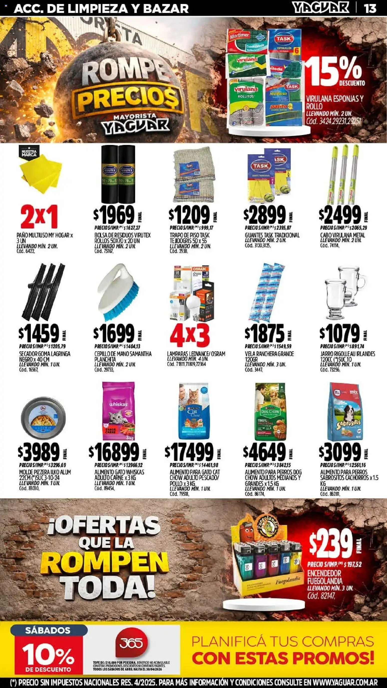 Yaguar - Oferta Semanal San Juan │ válido desde el 06.04.2026 | Página: 13 | Productos: Trapo de piso, Vela, Té, Guantes