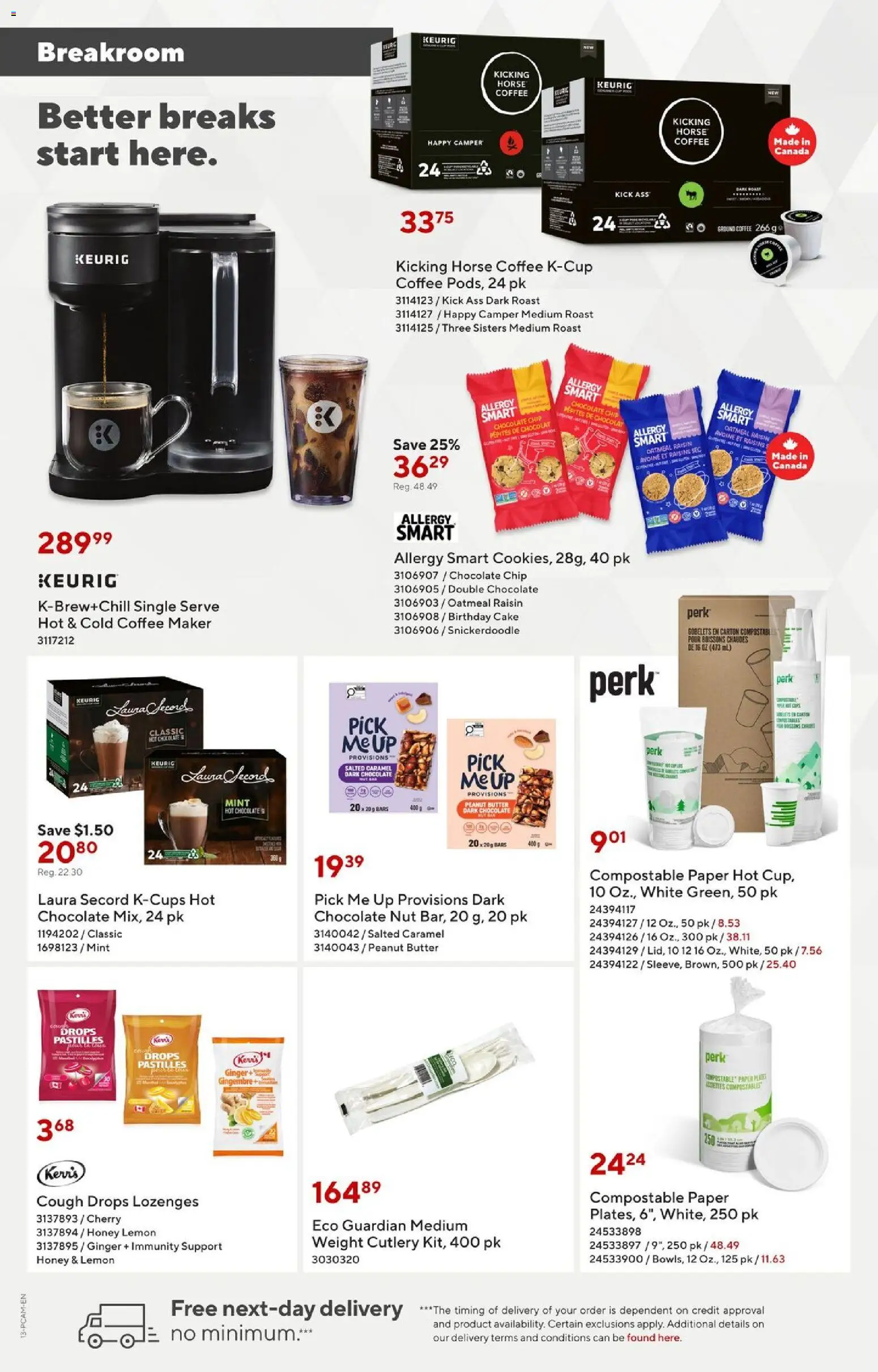 Staples flyer valid from 06.03.2026 | Page: 13 | Products: Coffee maker, Butter, Coffee, Chocolate