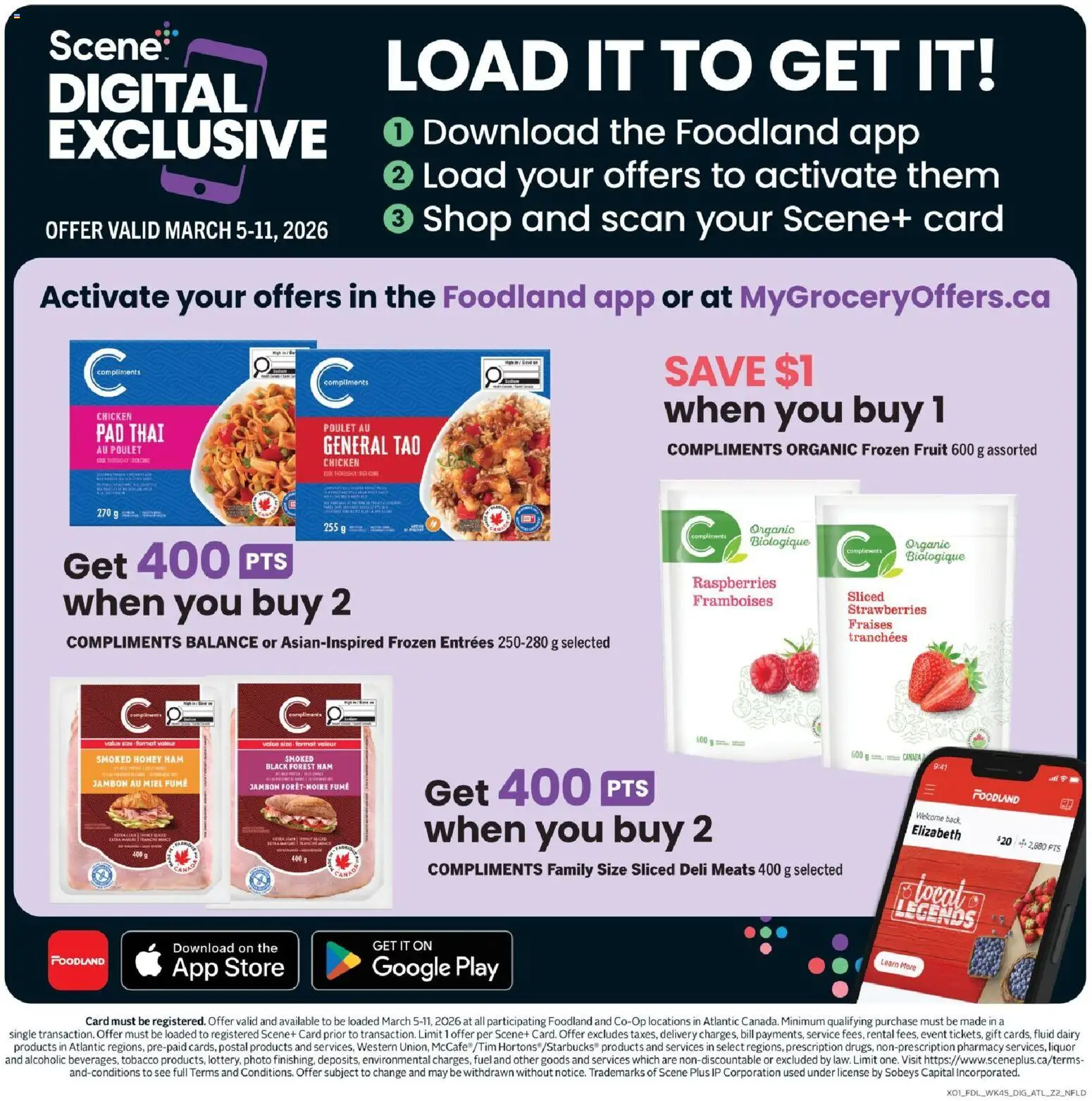 Foodland flyer valid from 05.03.2026 | Page: 10 | Products: Strawberries, Ham, Chicken