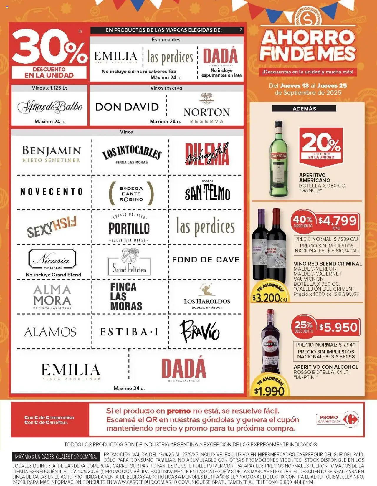 Carrefour ofertas - Comodoro │ válido desde el 18.09.2025 | Página: 10 | Productos: Teléfono, Botella, Vino, Té