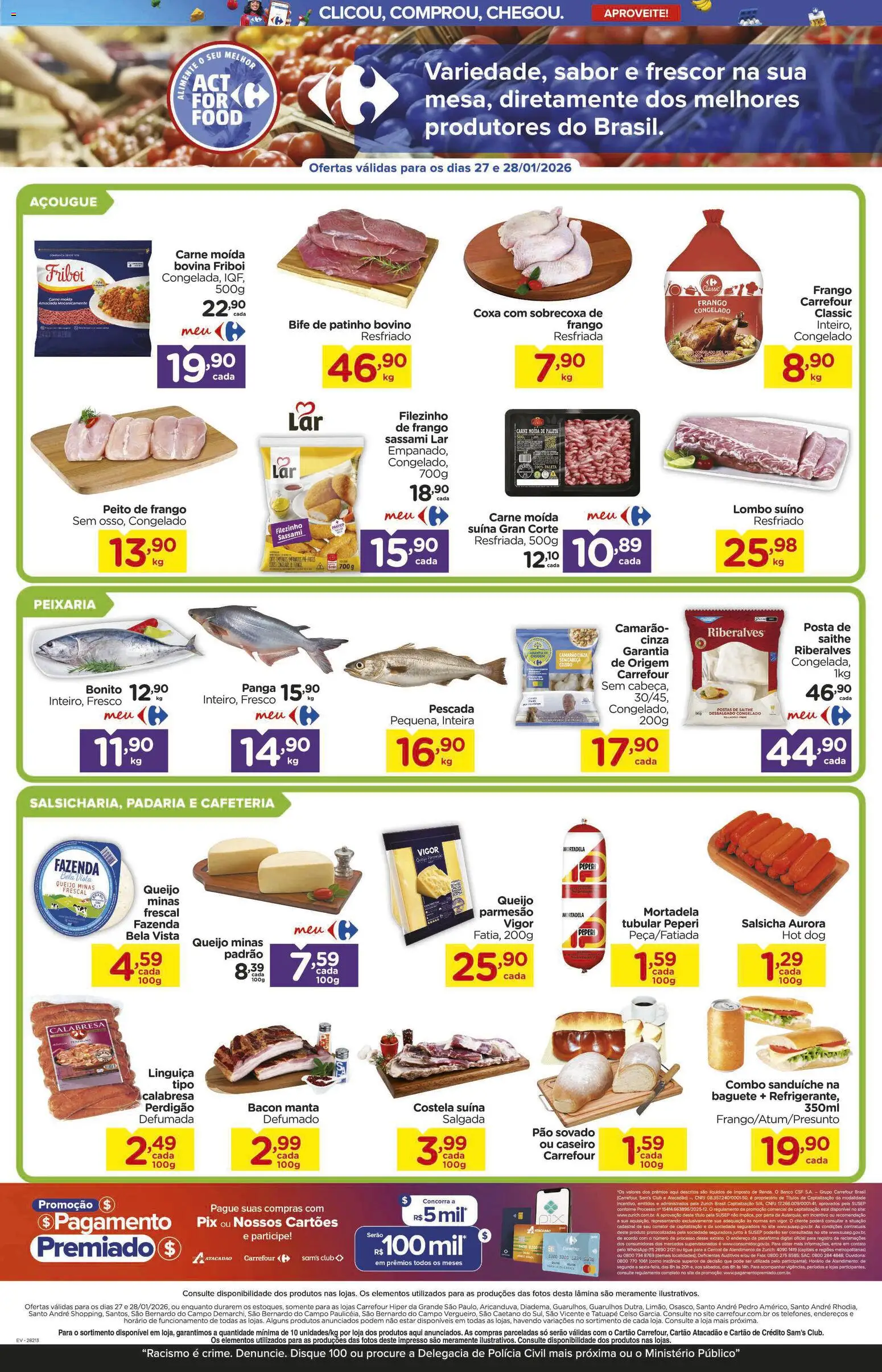 Carrefour Folheto - válido de 27.01.2026 | Página: 2 | Produtos: Mortadela, Carne moída, Peito de frango, Carne moida friboi
