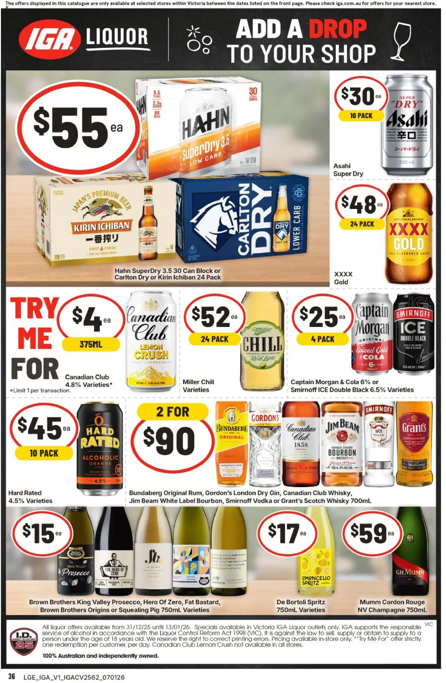 IGA catalogue - valid from 07.01.2026 | Page: 5 | Products: Bourbon, Vodka, Lemon, Press