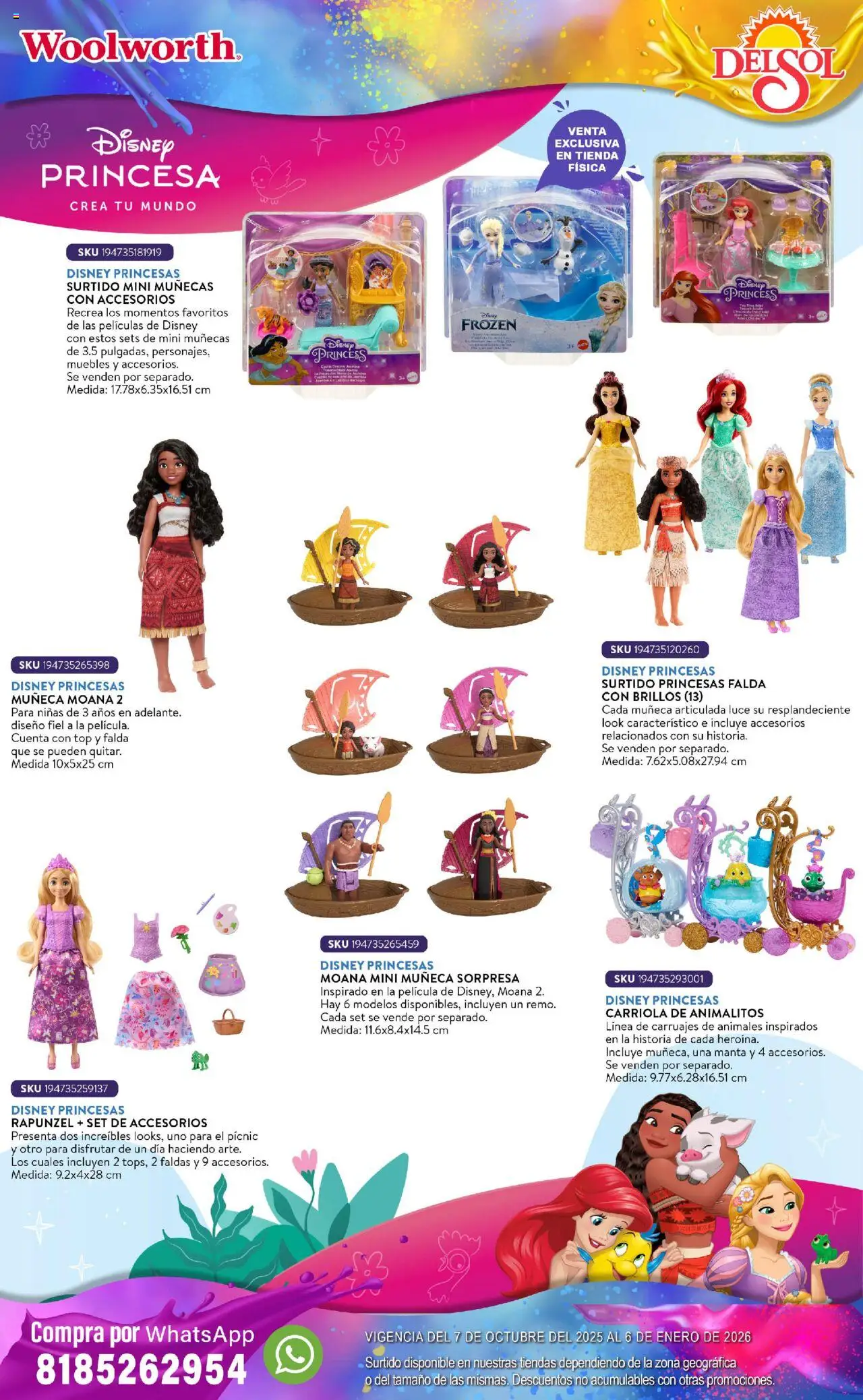 Nuevas ofertas de Del Sol y Woolworth válidas en toda la República Mexicana desde el 07.10.2025. ¡Encuentra las mejores ofertas en Del Sol y Woolworth - Catálogo Castillo Del Juguete! | Página: 52 | Productos: Carriola, Faldas, Top, Falda