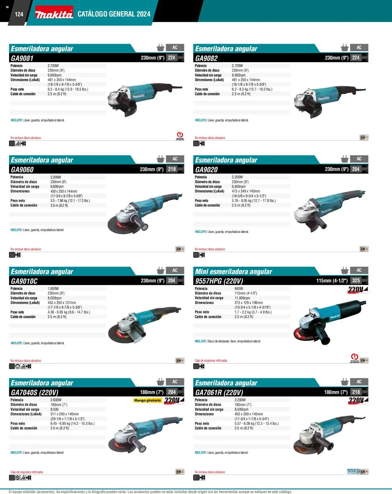 Nuevas ofertas de Makita válidas en toda la República Mexicana desde el 17.04.2024. ¡Encuentra las mejores ofertas en Makita catálogo ! | Página: 124 | Productos: Mango, Cable, Disco, Caja