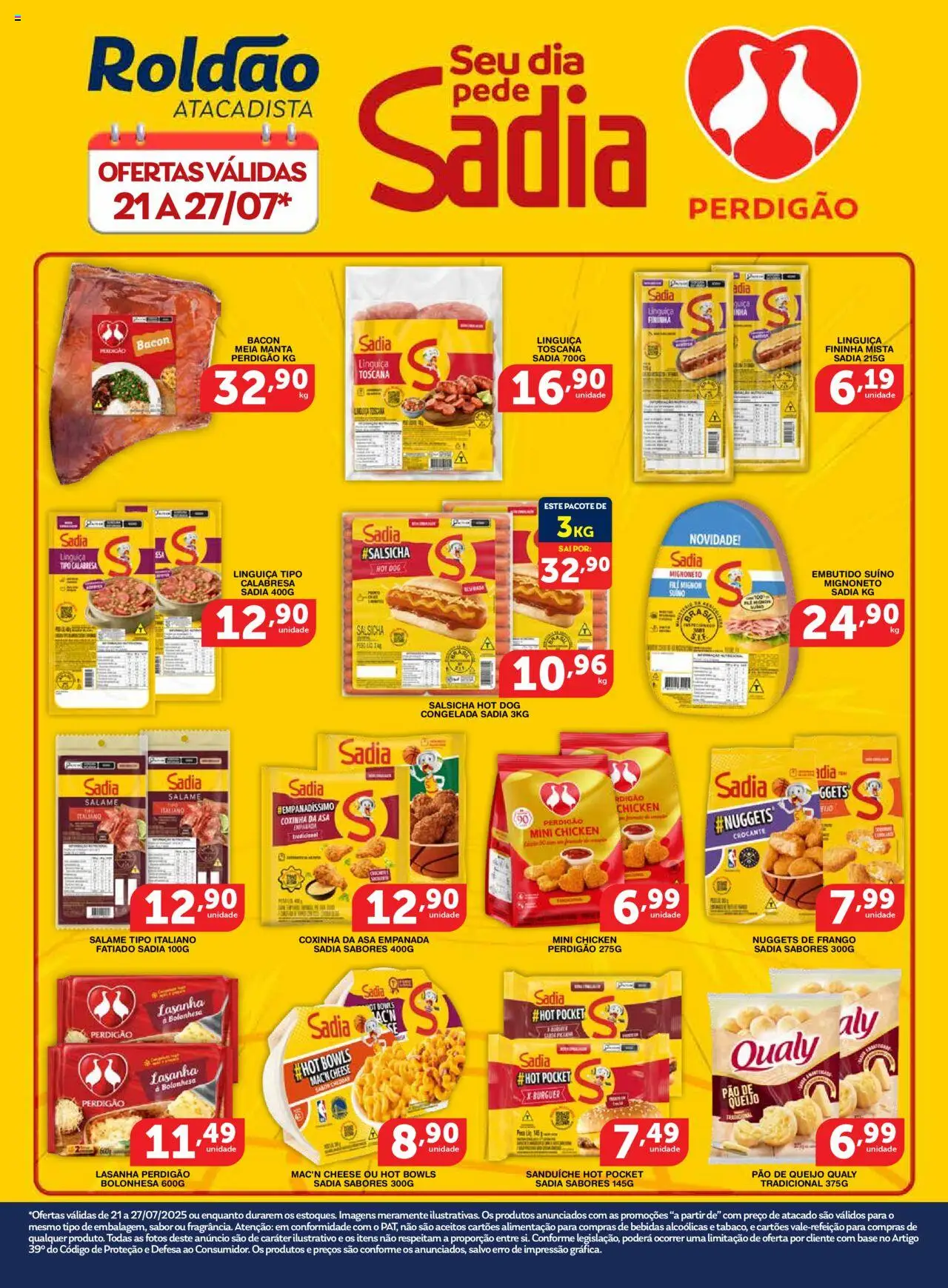 Roldão Folheto - válido de 21.07.2025 | Página: 1 | Produtos: Queijo, Pão, Salame, Base