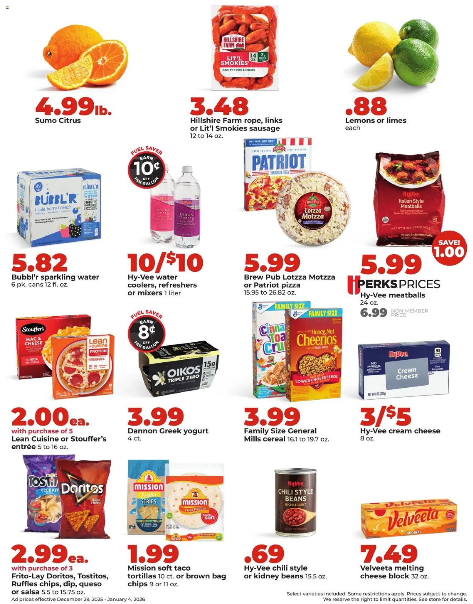 HyVee Weekly Ad - valid from 29.12.2025 | Page: 2 | Products: Yogurt, Pizza, Pork, Bag