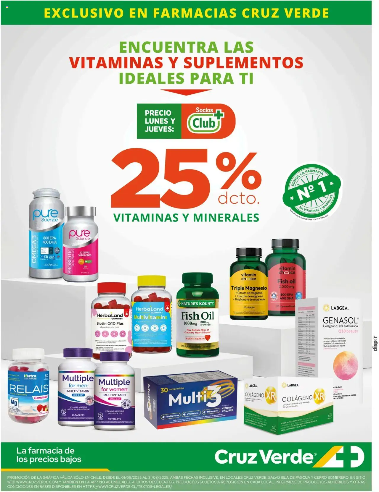 Bienestar Cruz Verde │ válido desde el 01.08.2025 | Página: 12 | Productos: Vitaminas, Polvo, Base, Pescado