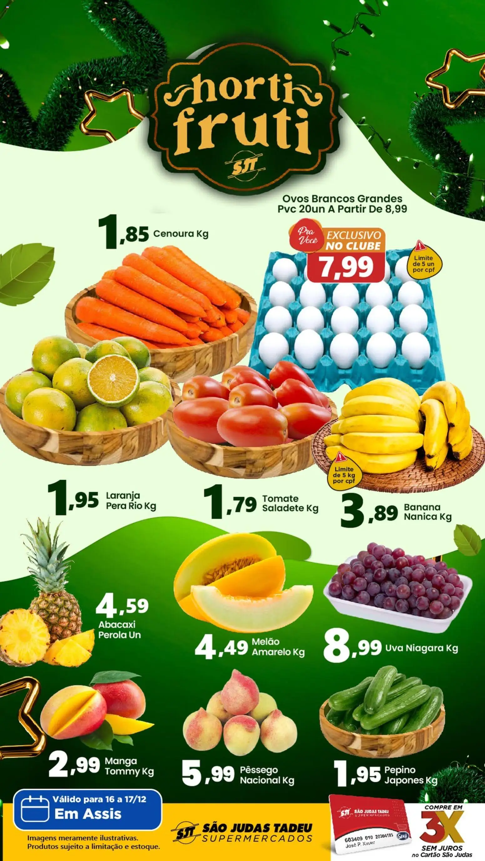São Judas Tadeu Folheto - válido de 16.12.2025 | Página: 1 | Produtos: Pêssego, Ovos, Abacaxi, Cenoura