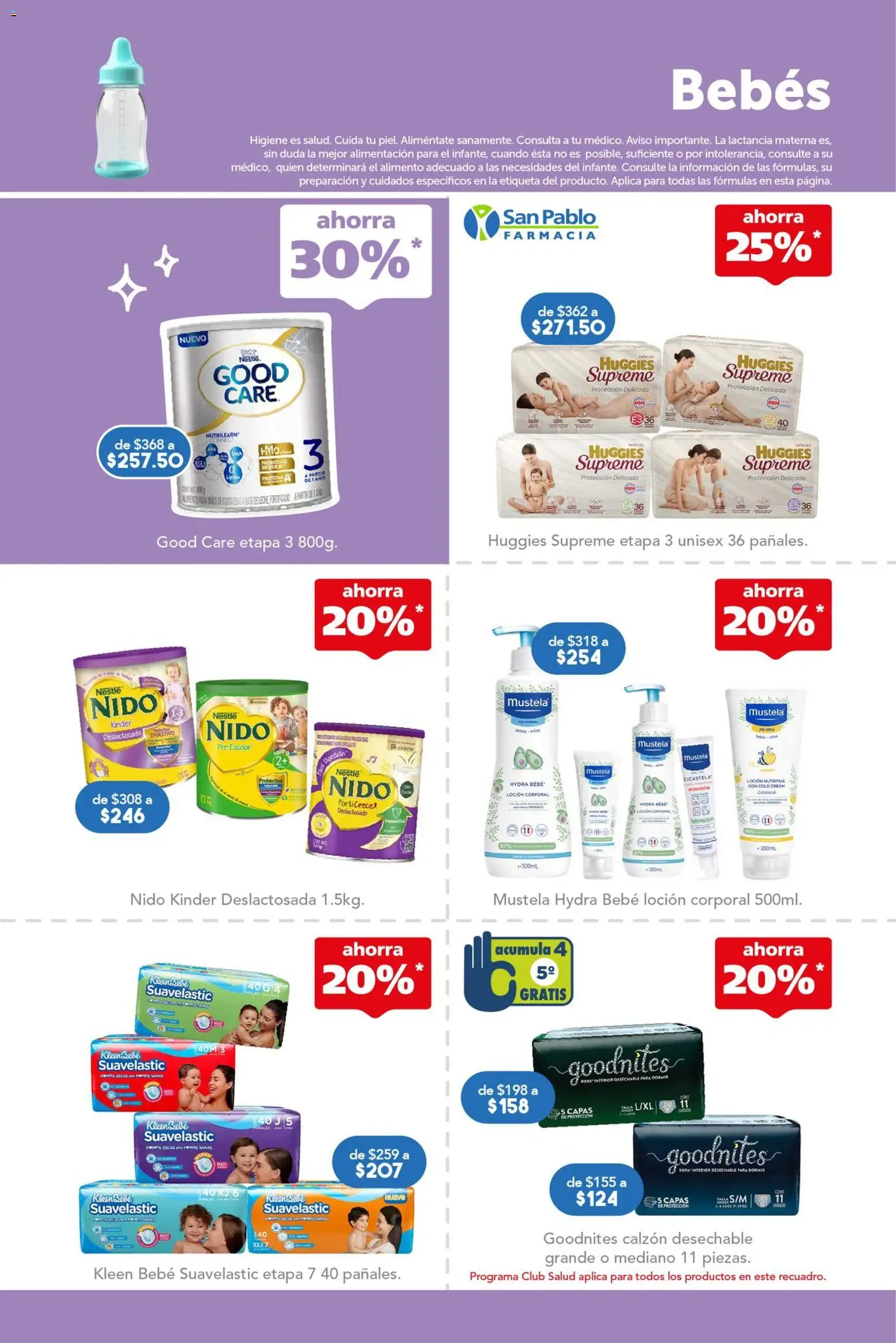 Nuevas ofertas de Farmacia San Pablo válidas en toda la República Mexicana desde el 05.04.2026. ¡Encuentra las mejores ofertas en Farmacia San Pablo catálogo! | Página: 12 | Productos: Calzón, Leche, Loción