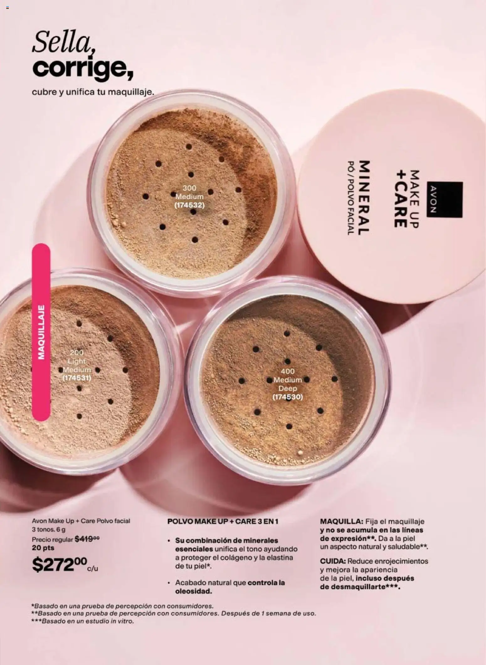 Nuevas ofertas de AVON válidas en toda la República Mexicana desde el 08.05.2026. ¡Encuentra las mejores ofertas en AVON campaña 8 2026! | Página: 89 | Productos: Maquillaje, Polvo