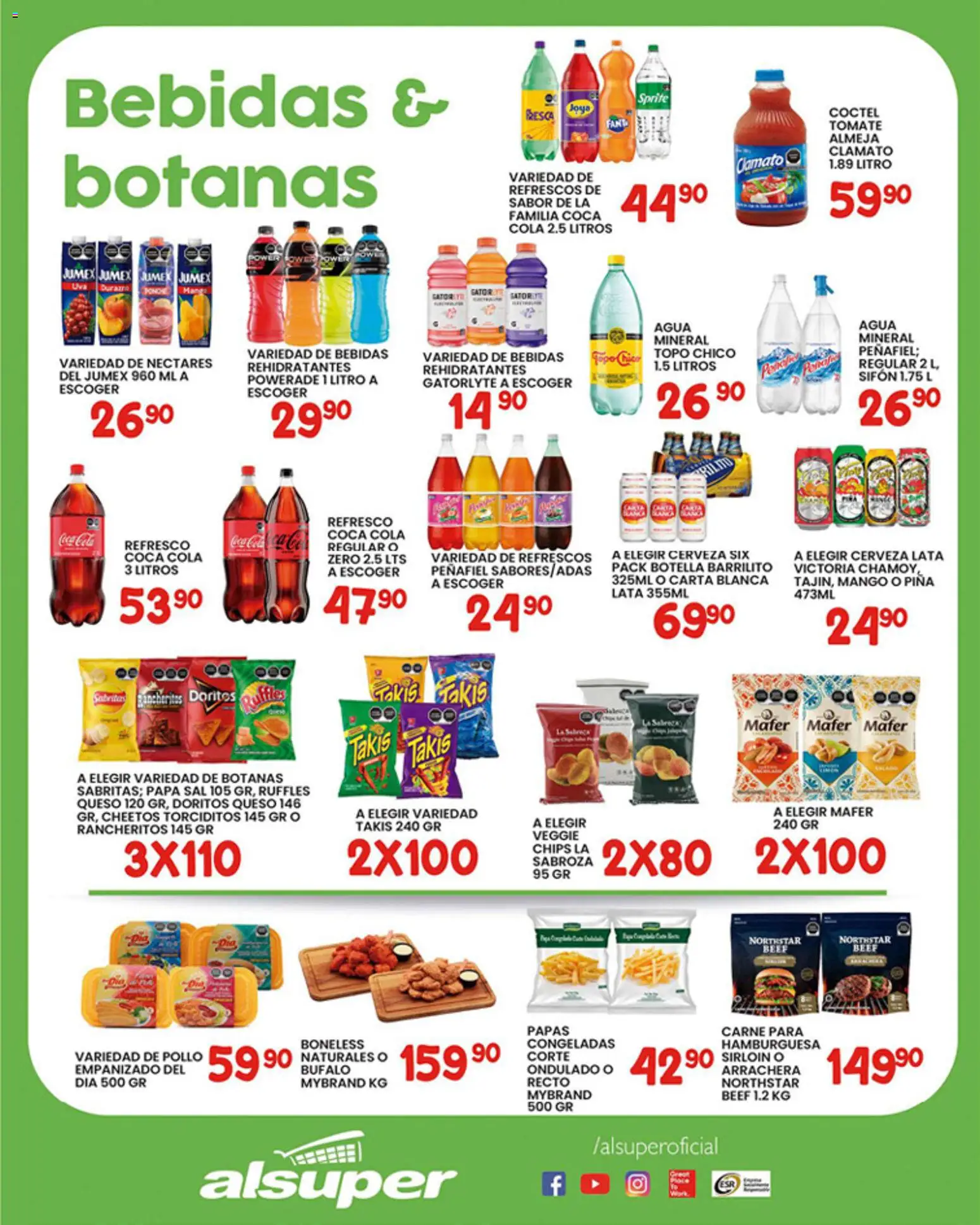 Nuevas ofertas de Alsuper válidas en toda la República Mexicana desde el 16.01.2026. ¡Encuentra las mejores ofertas en Alsuper folleto Zacatecas! | Página: 3 | Productos: Papa, Sal, Agua, Botella