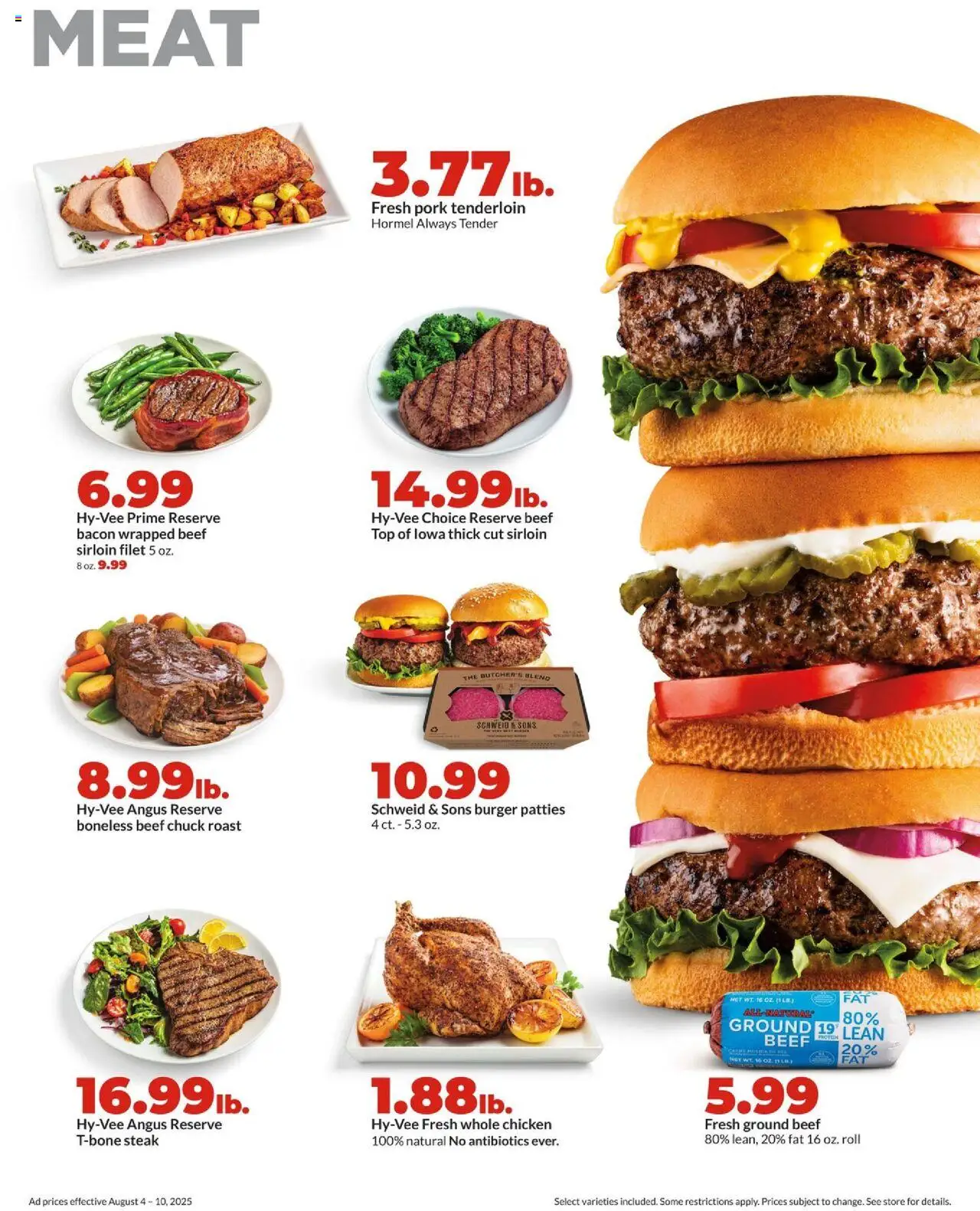 HyVee Weekly Ad - valid from 04.08.2025 | Page: 11 | Products: Pork, Beef