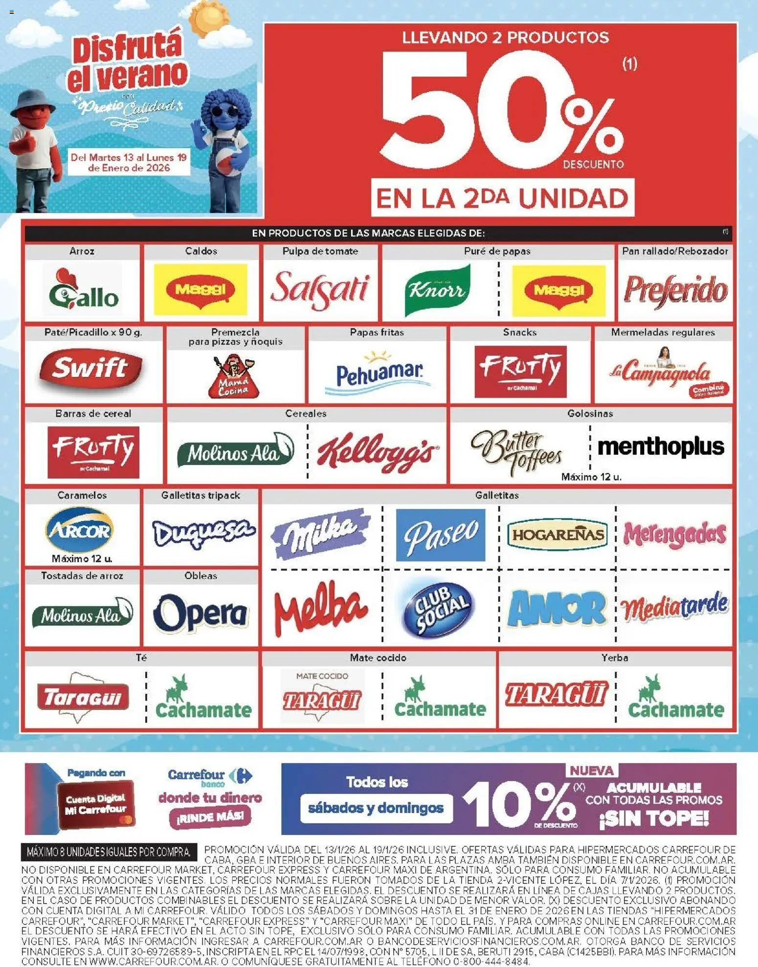 Carrefour ofertas │ válido desde el 13.01.2026 | Página: 8 | Productos: Teléfono, Ñoquis, Golosinas, Cereales