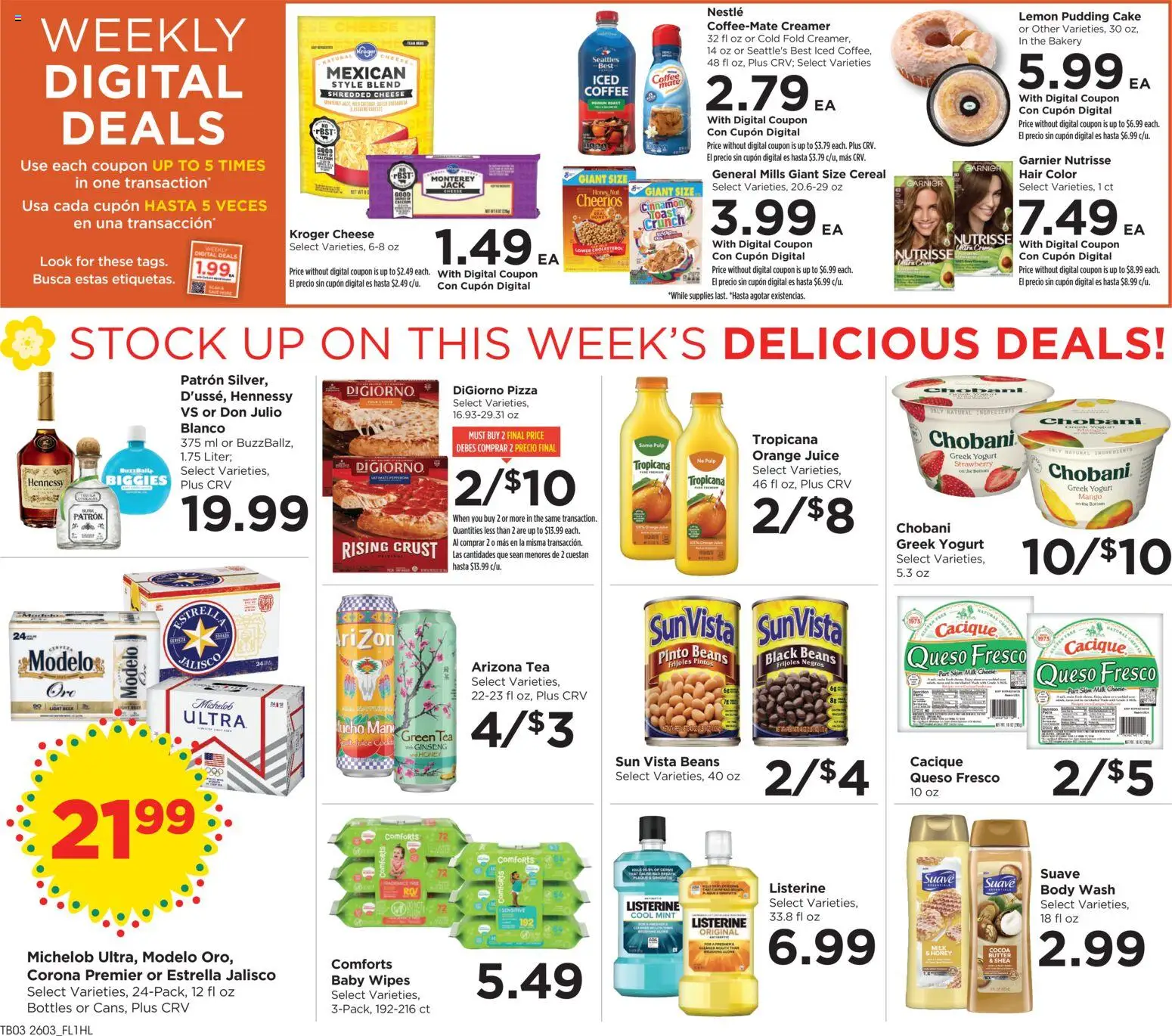 Food 4 Less Weekly Ad - valid from 18.02.2026 | Page: 4 | Products: Hair color, Pizza, Juice, Lemon