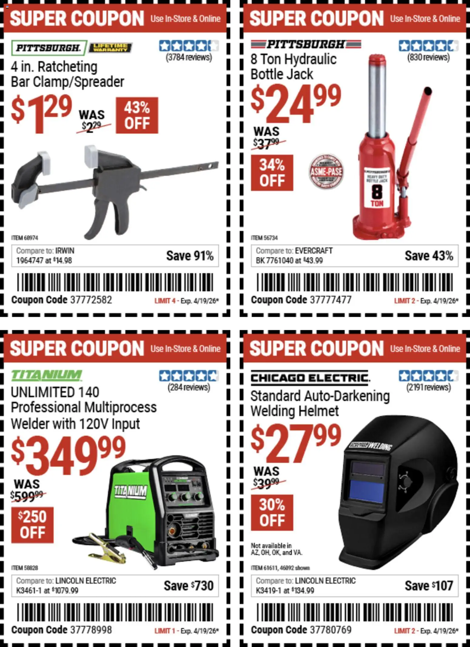 Harbor Freight Spring Black Friday - valid from 14.04.2026 | Page: 25 | Products: Welding Helmet