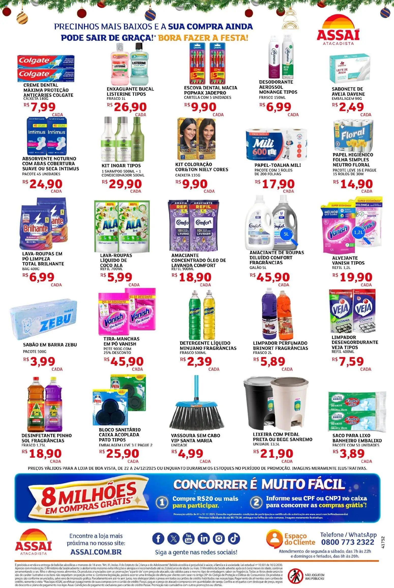 Assaí Atacadista Folheto - válido de 22.12.2025 | Página: 4 | Produtos: Caixa, Pneus, Papel higiênico, Desinfetante