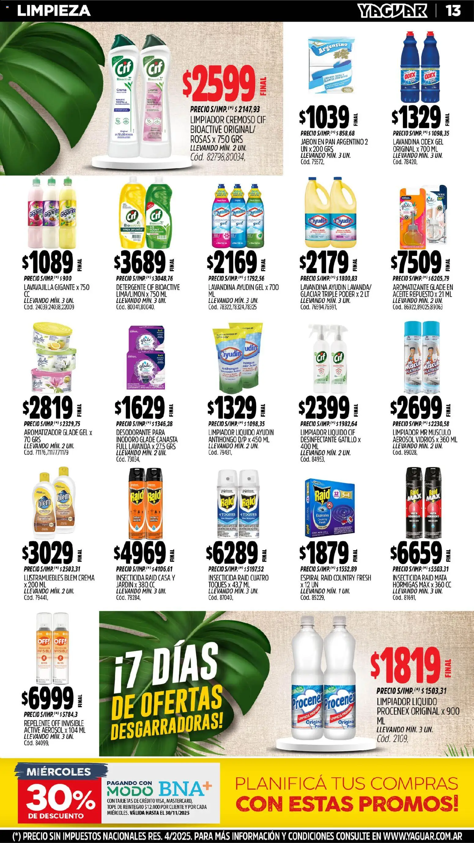 Yaguar - Bahía Blanca │ válido desde el 10.11.2025 | Página: 14 | Productos: Desinfectante, Pan, Limpiador, Canasta
