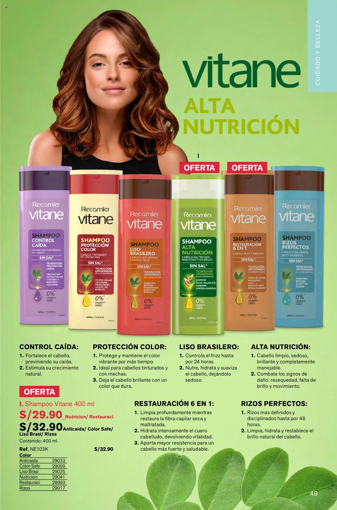 Catálogo Leonisa válido desde 22.08.2025 | Página: 49 | Productos: Shampoo, Aceite