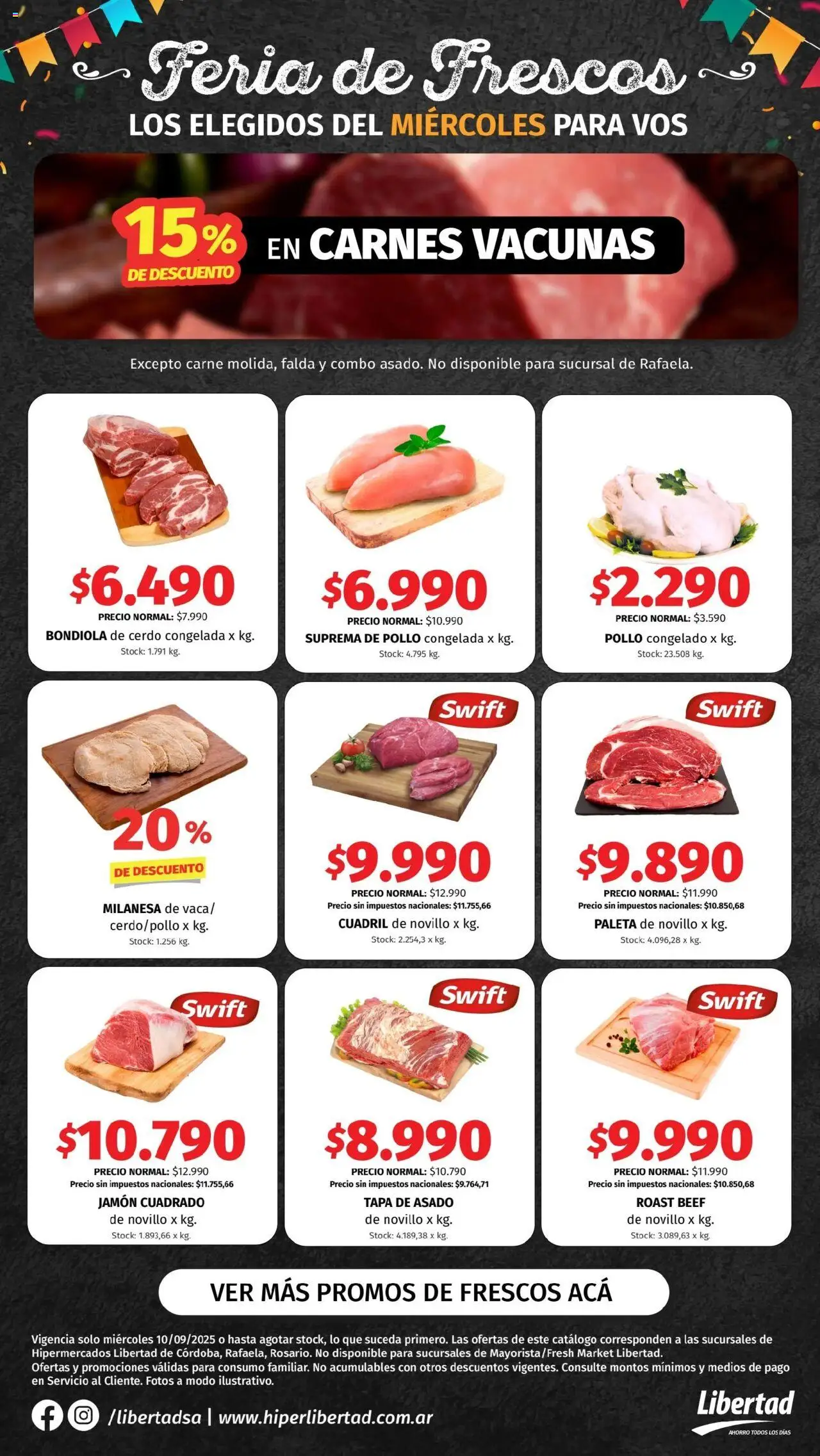 Hipermercado Libertad - Feria de Frescos - CENTRO │ válido desde el 10.09.2025 | Página: 2 | Productos: Pollo, Paleta, Jamón, Cerdo