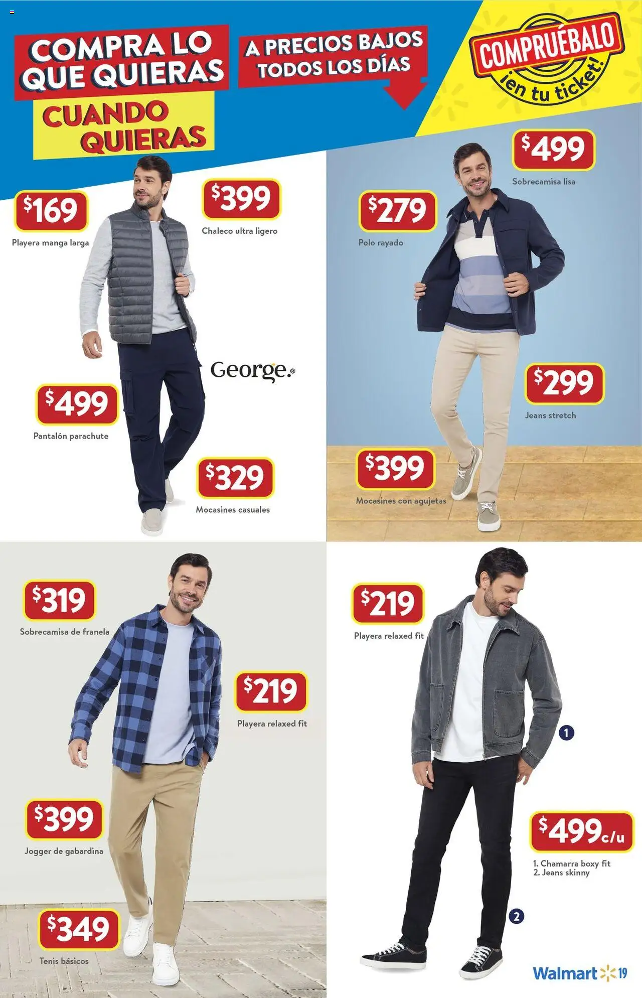 Nuevas ofertas de Walmart válidas en toda la República Mexicana desde el 14.08.2025. ¡Encuentra las mejores ofertas en Walmart - Folleto! | Página: 19 | Productos: Tenis, Mocasines, Chamarra, Manga
