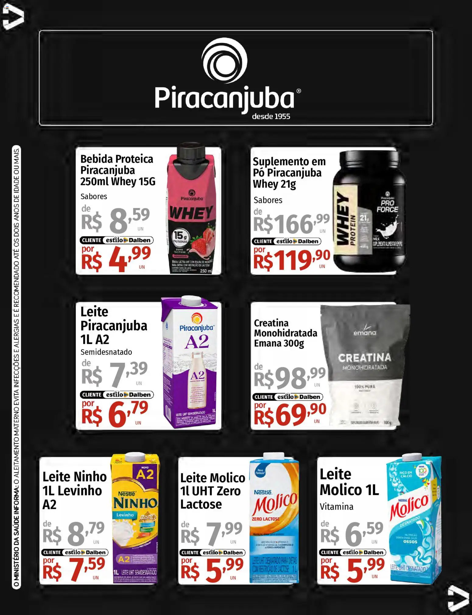 Supermercado Dalben Folheto - válido de 12.02.2026 | Página: 10 | Produtos: Creatina, Pó, Bebida, Whey protein