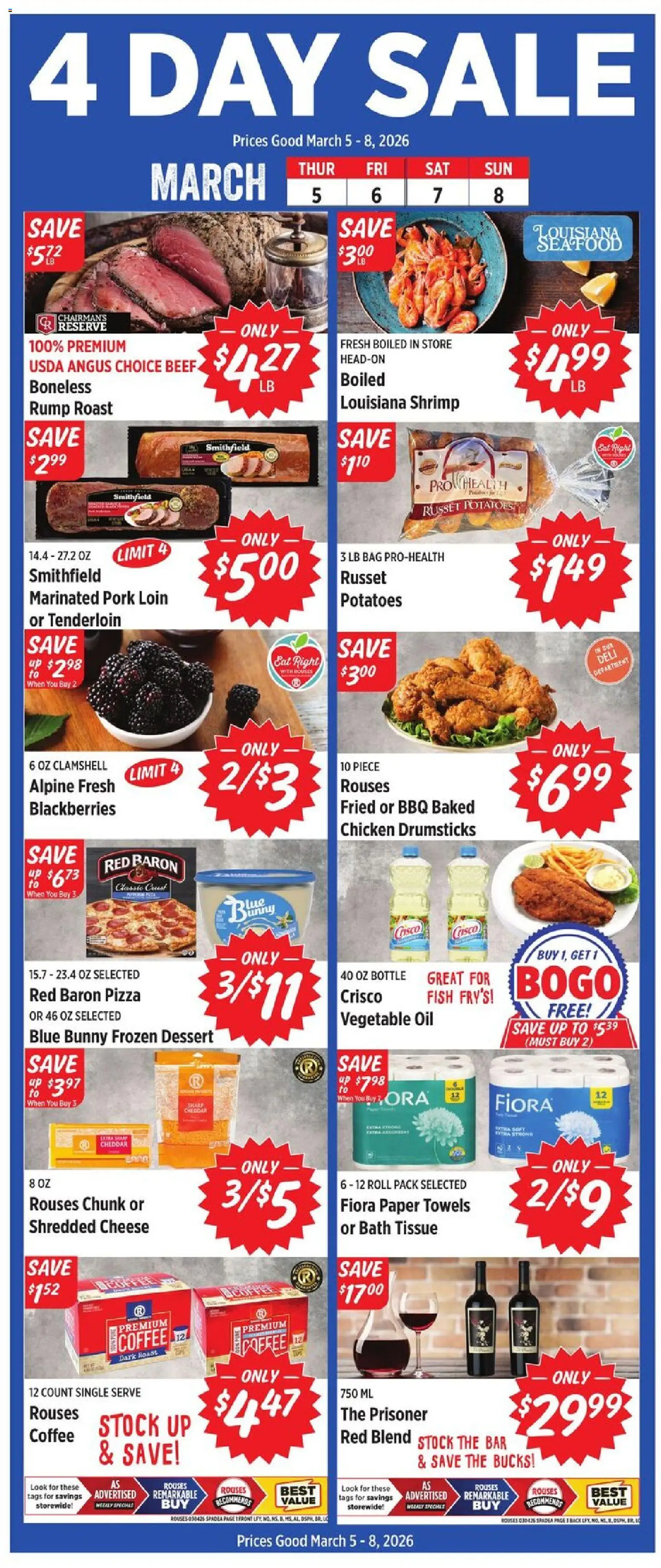 Rouses Weekly Ad - LA - valid from 04.03.2026 | Page: 2 | Products: Bath, Coffee, Beef, Bag