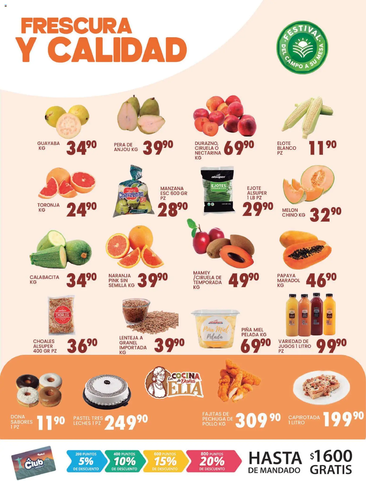 Nuevas ofertas de Alsuper válidas en toda la República Mexicana desde el 03.03.2026. ¡Encuentra las mejores ofertas en Alsuper folleto Laguna! | Página: 2 | Productos: Pera, Melón, Toronja, Piña