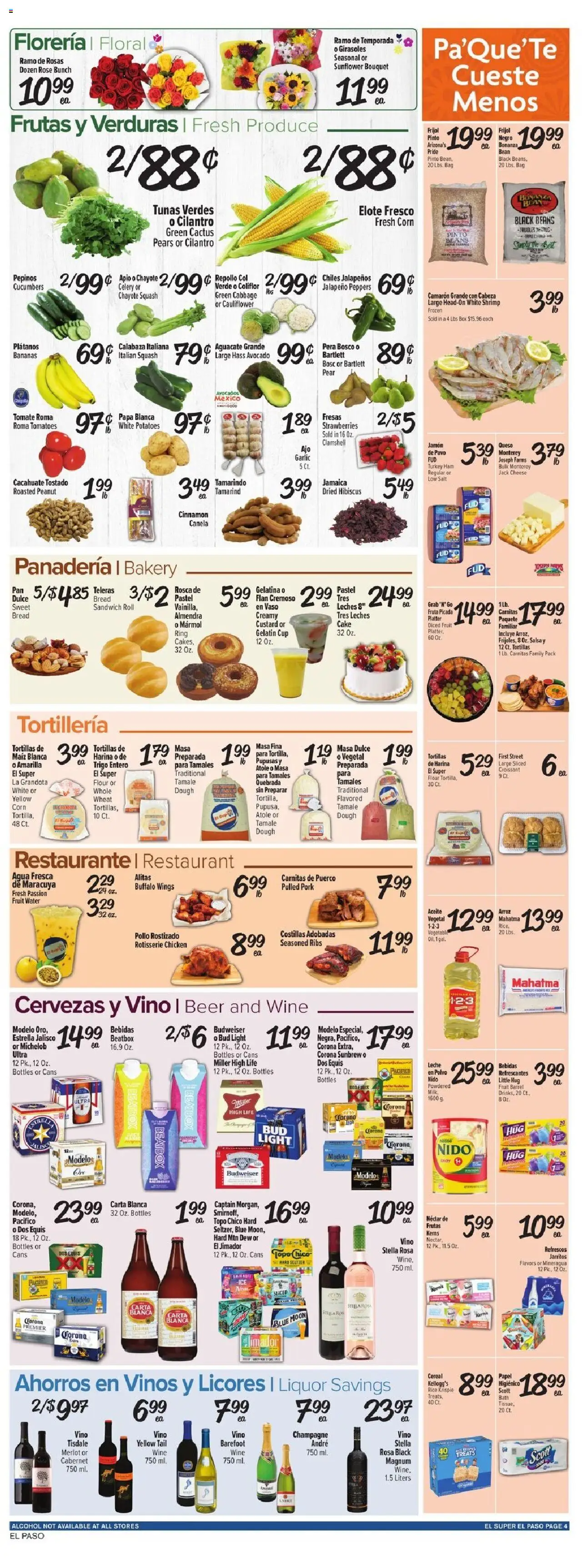 El Super Weekly Ad - TX - valid from 03.09.2025 | Page: 4 | Products: Beer, Pork, Tomatoes, Garlic