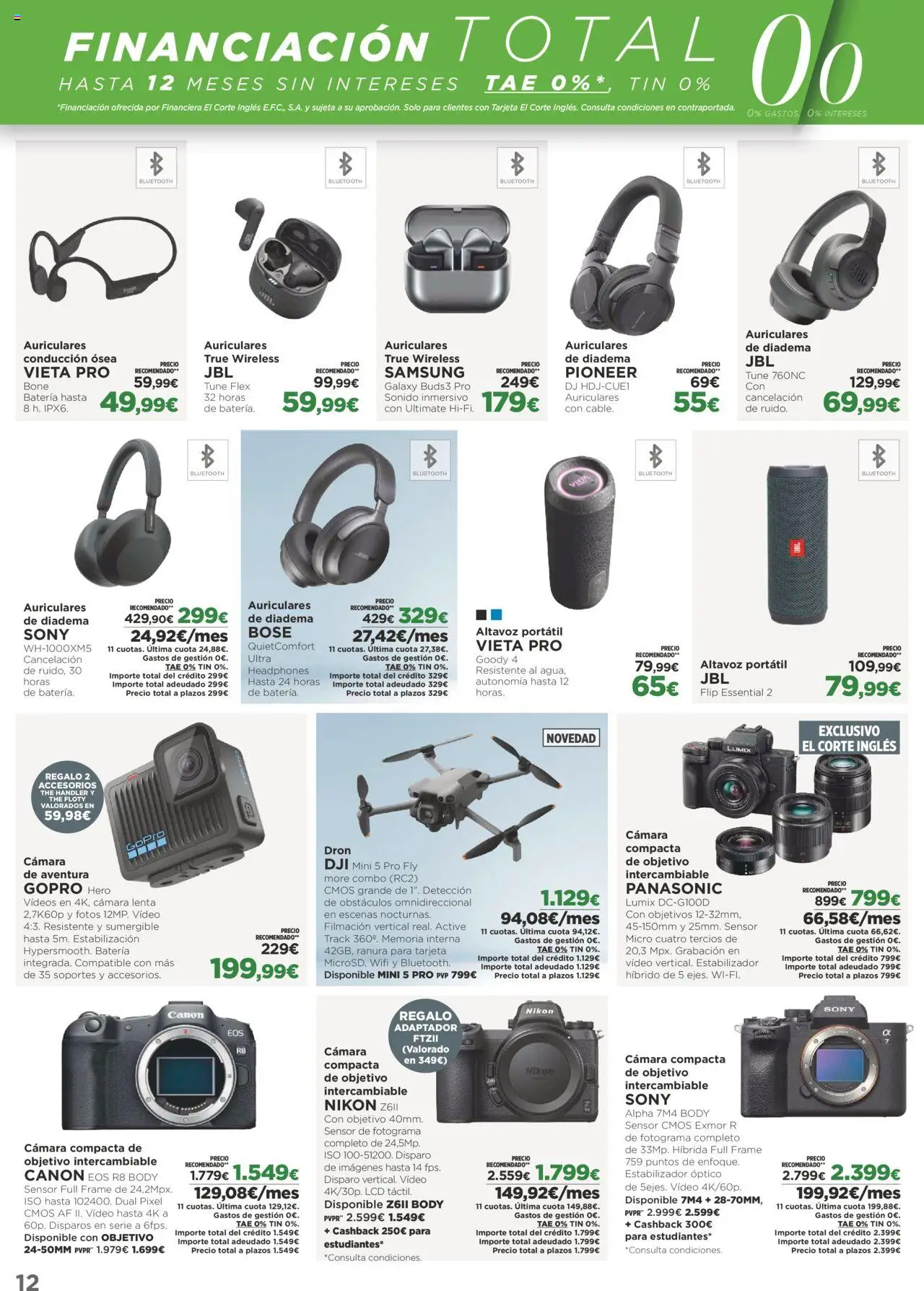 Nuevas ofertas de El Corte Inglés válidas en toda la República Mexicana desde el 22.09.2025. ¡Encuentra las mejores ofertas en El Corte Inglés - Catálogo University! | Página: 12 | Productos: Cámara, Adaptador, Body, Batería