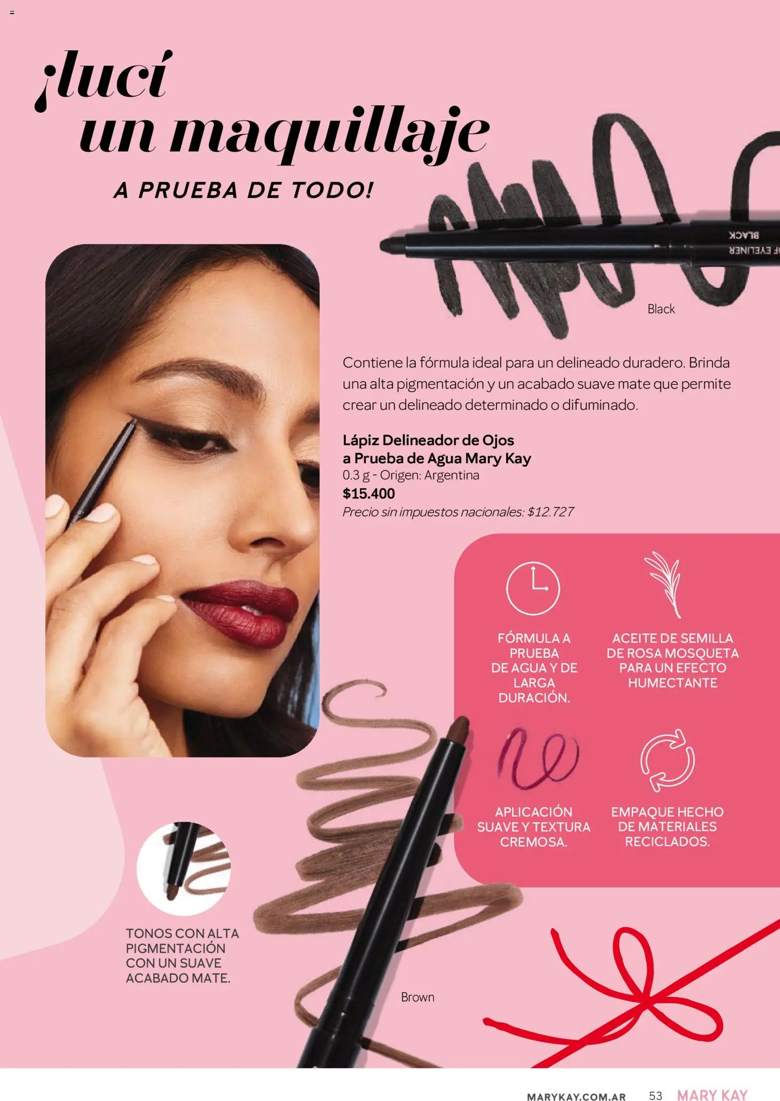 Mary Kay catálogo │ válido desde el 03.12.2025 | Página: 53 | Productos: Mate, Aceite, Delineador de ojos, Agua