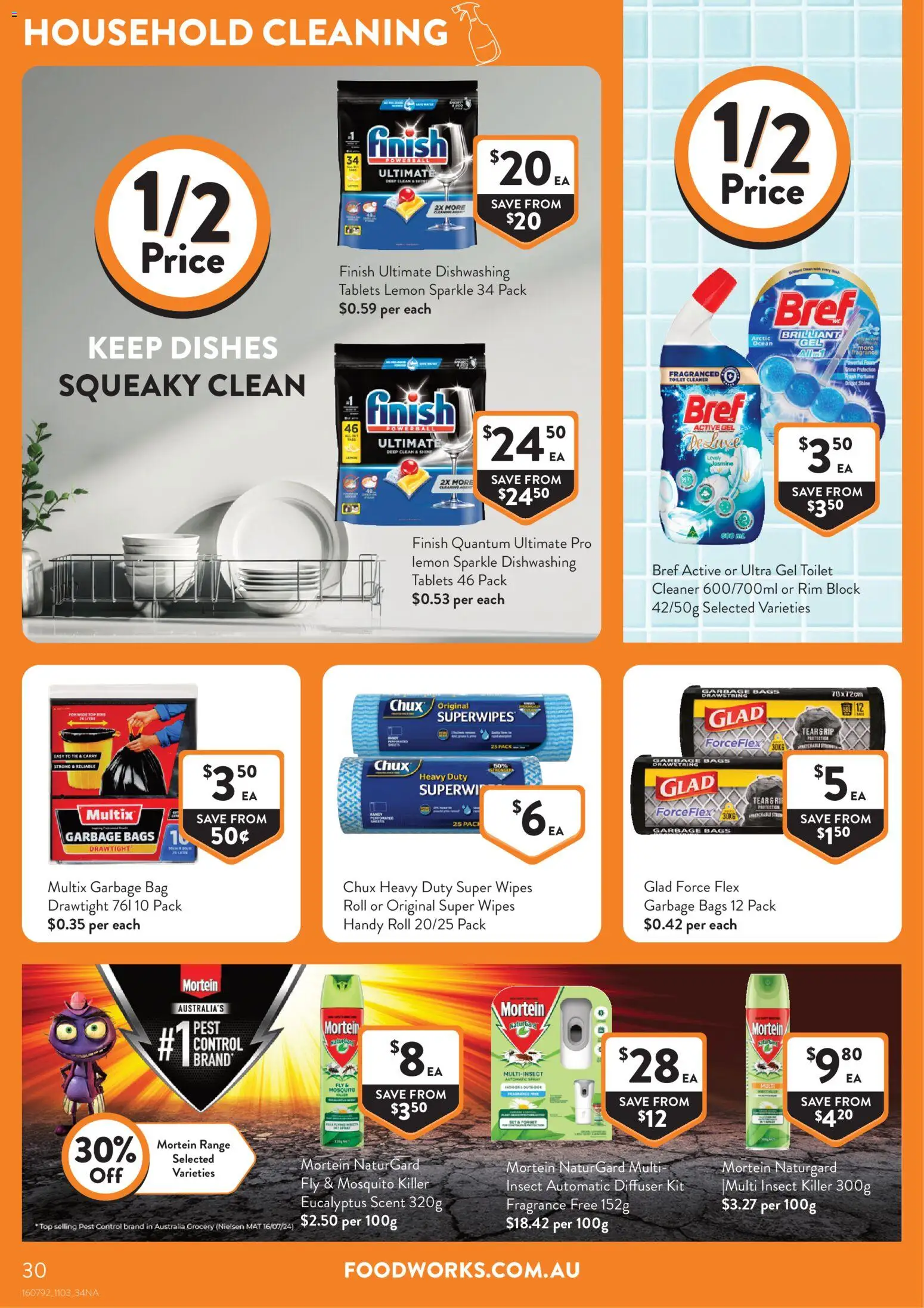 Foodworks catalogue - valid from 11.03.2026 | Page: 30 | Products: Household, Cleaner, Garbage bags, Pest control