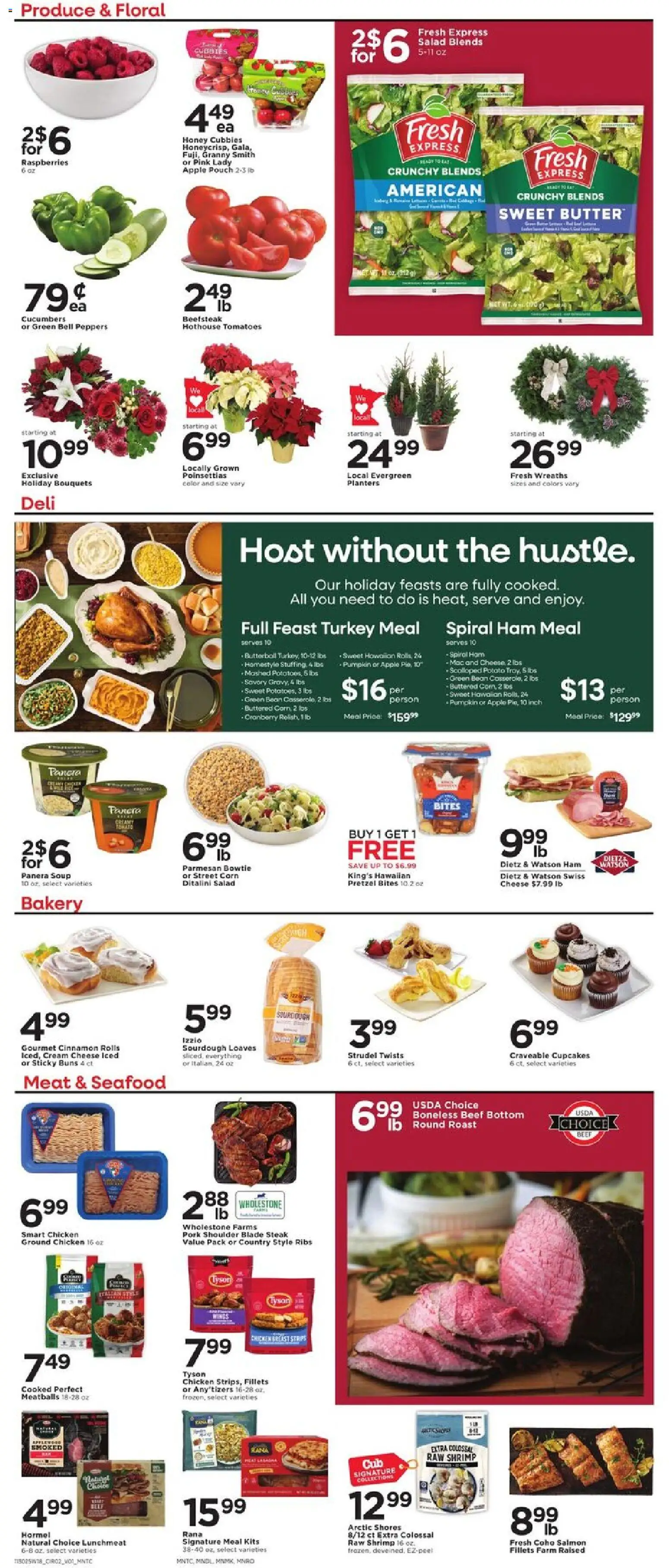 Cub Foods Weekly Ad - valid from 30.11.2025 | Page: 2 | Products: Pork, Tomatoes, Cream, Salad