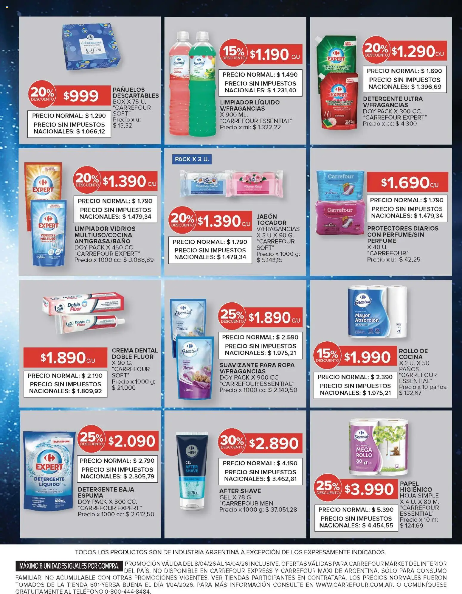 Carrefour Market catálogo │ válido desde el 08.04.2026 | Página: 13 | Productos: Cocina, Limpiador, Protectores diarios, Crema