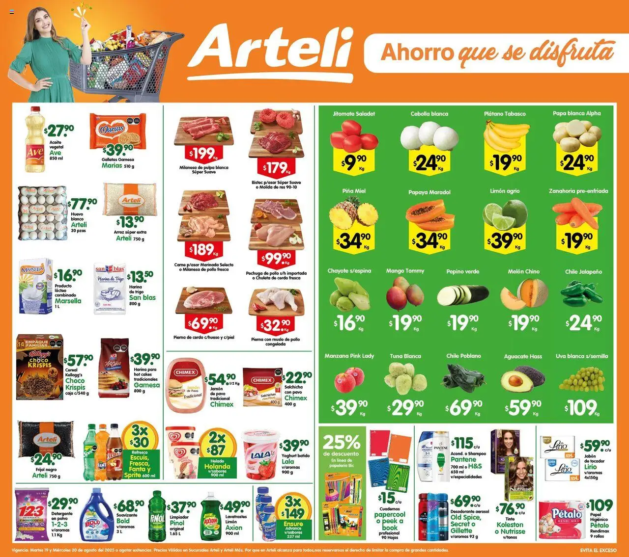 Nuevas ofertas de Arteli válidas en toda la República Mexicana desde el 19.08.2025. ¡Encuentra las mejores ofertas en Arteli - Folleto Arteli! | Página: 1 | Productos: Pollo, Aguacate, Polvo, Jabón