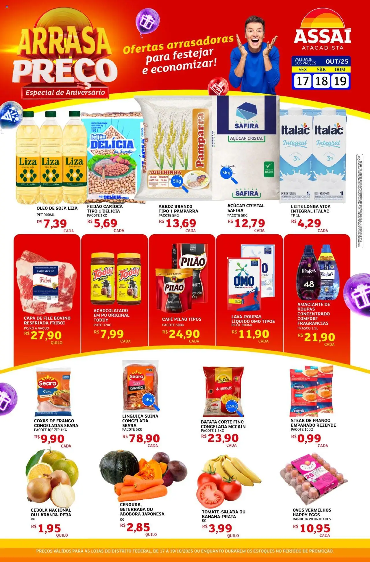 Assaí Atacadista Folheto - válido de 17.10.2025 | Página: 1 | Produtos: Cebola, Óleo, Bandeja, Café pilão