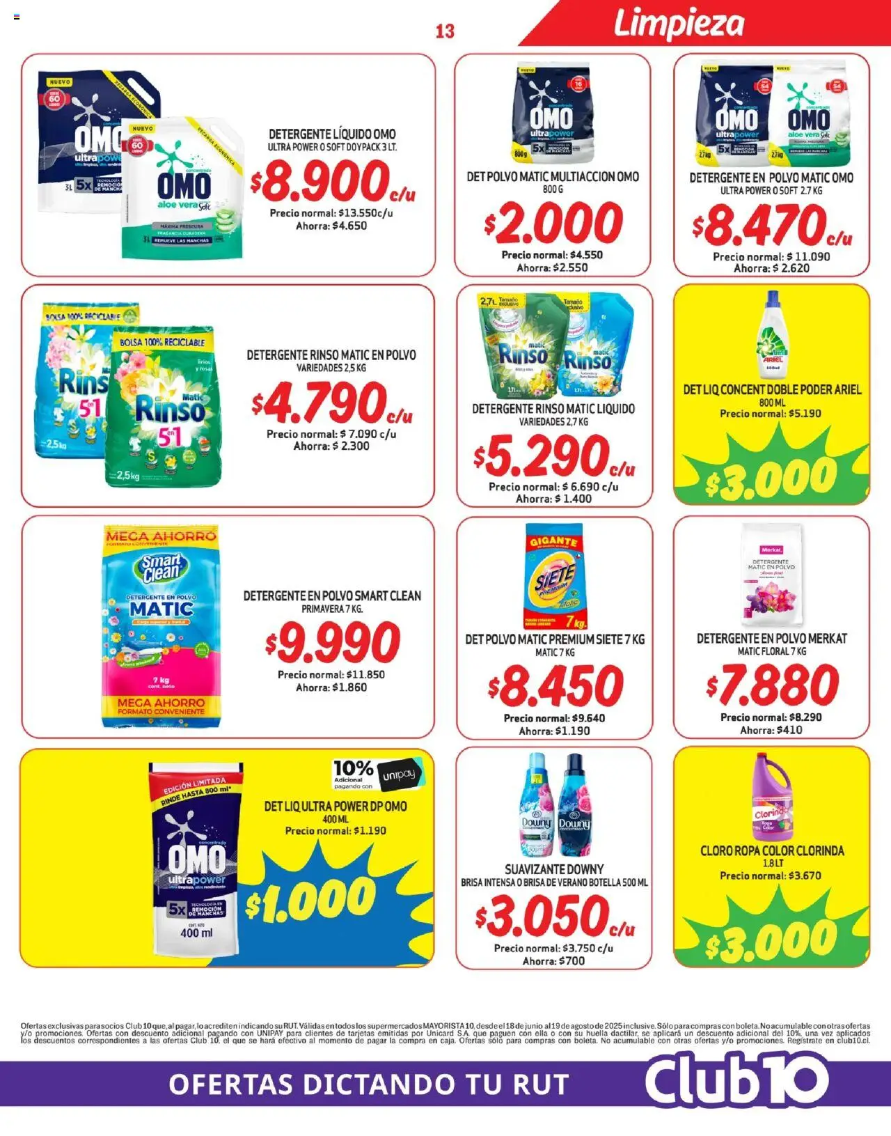 Mayorista 10 Ofertas │ válido desde el 17.08.2025 | Página: 13 | Productos: Suavizante, Fragancia, Botella, Detergente