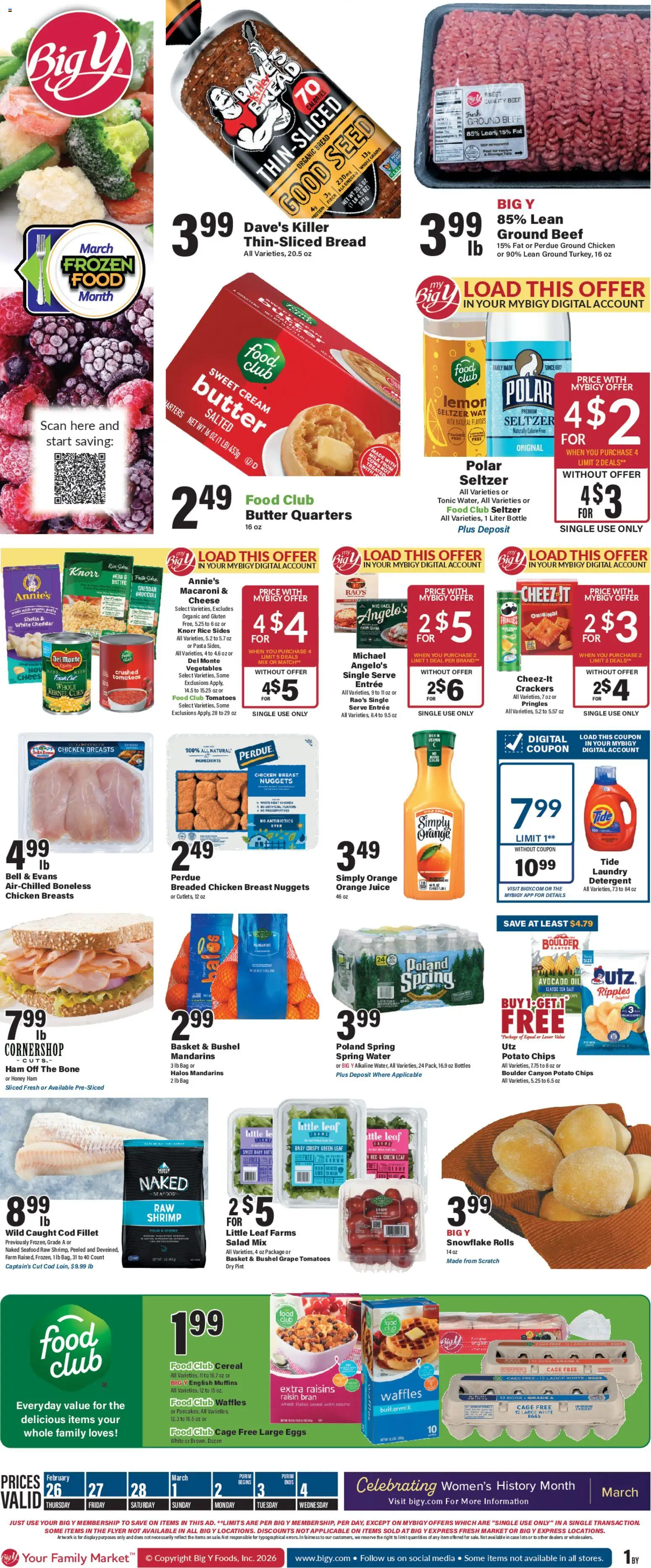 Big Y Weekly Ad - valid from 26.02.2026 | Page: 1 | Products: Rice, Pasta, Chips, Lemon