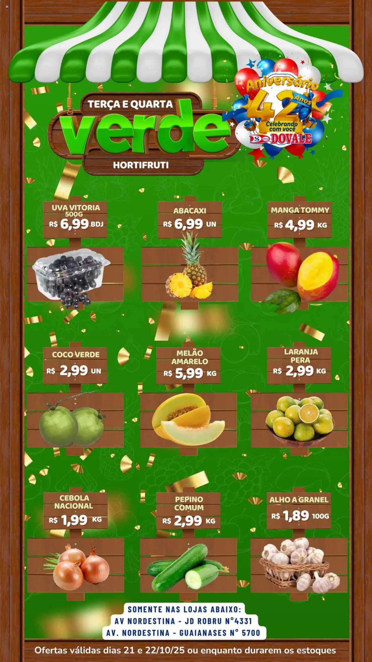 Dovale Folheto - válido de 21.10.2025 | Página: 1 | Produtos: Coco, Pera, Cebola, Abacaxi